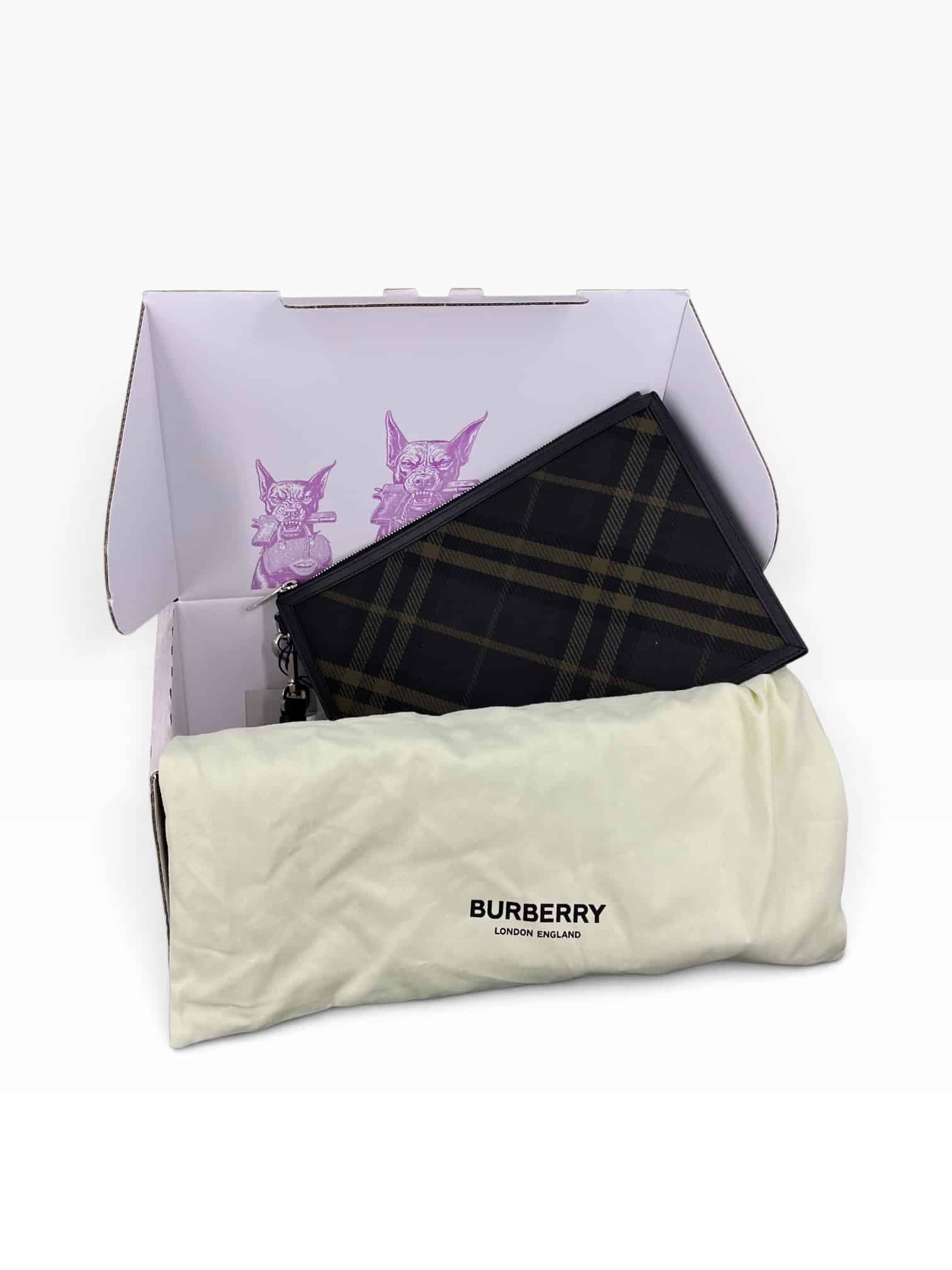 Burberry Pochette / Gris / Crème / Small – 6