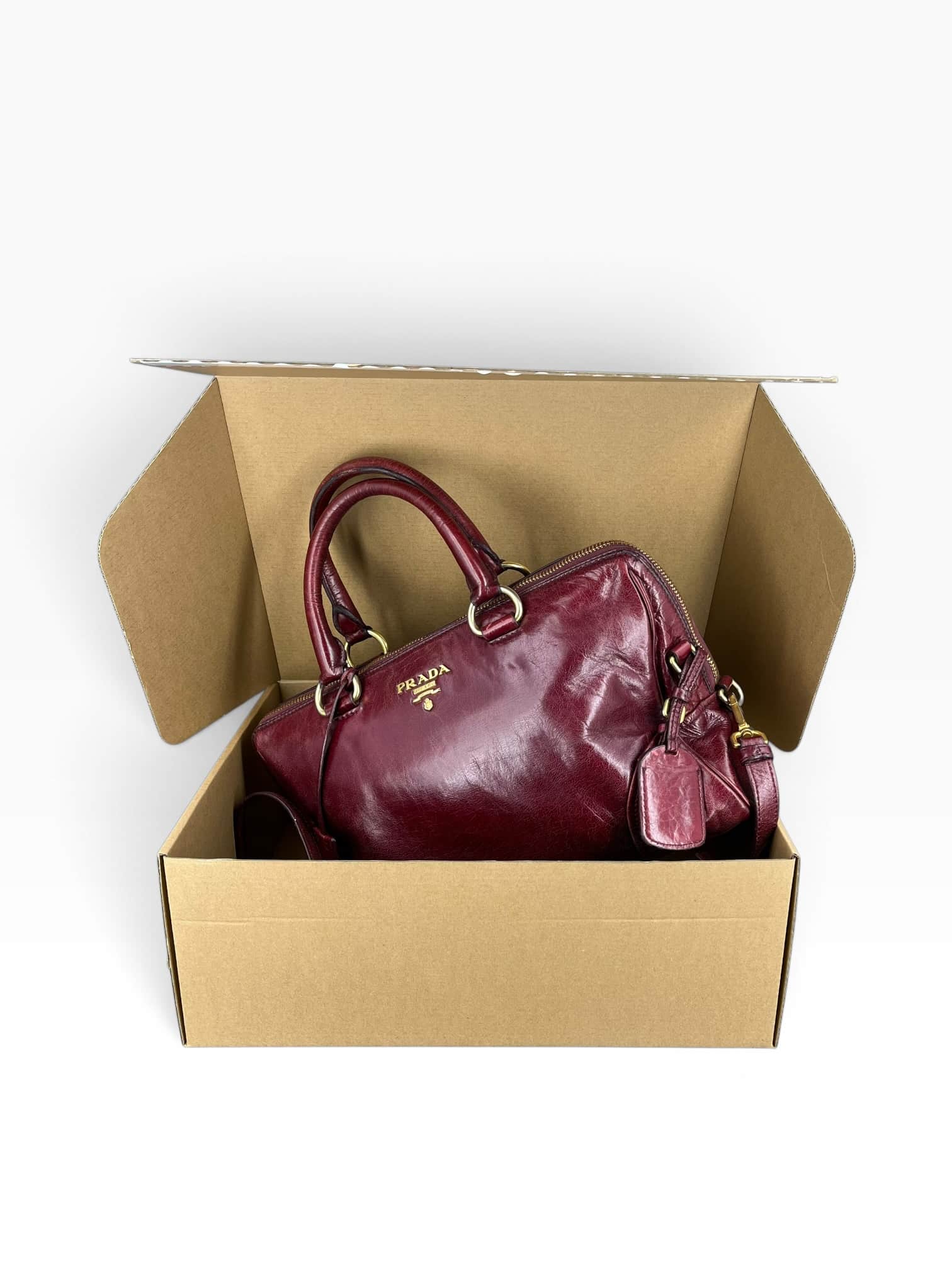 Prada Sac à main / Bordeaux / Doré / Médium – 6