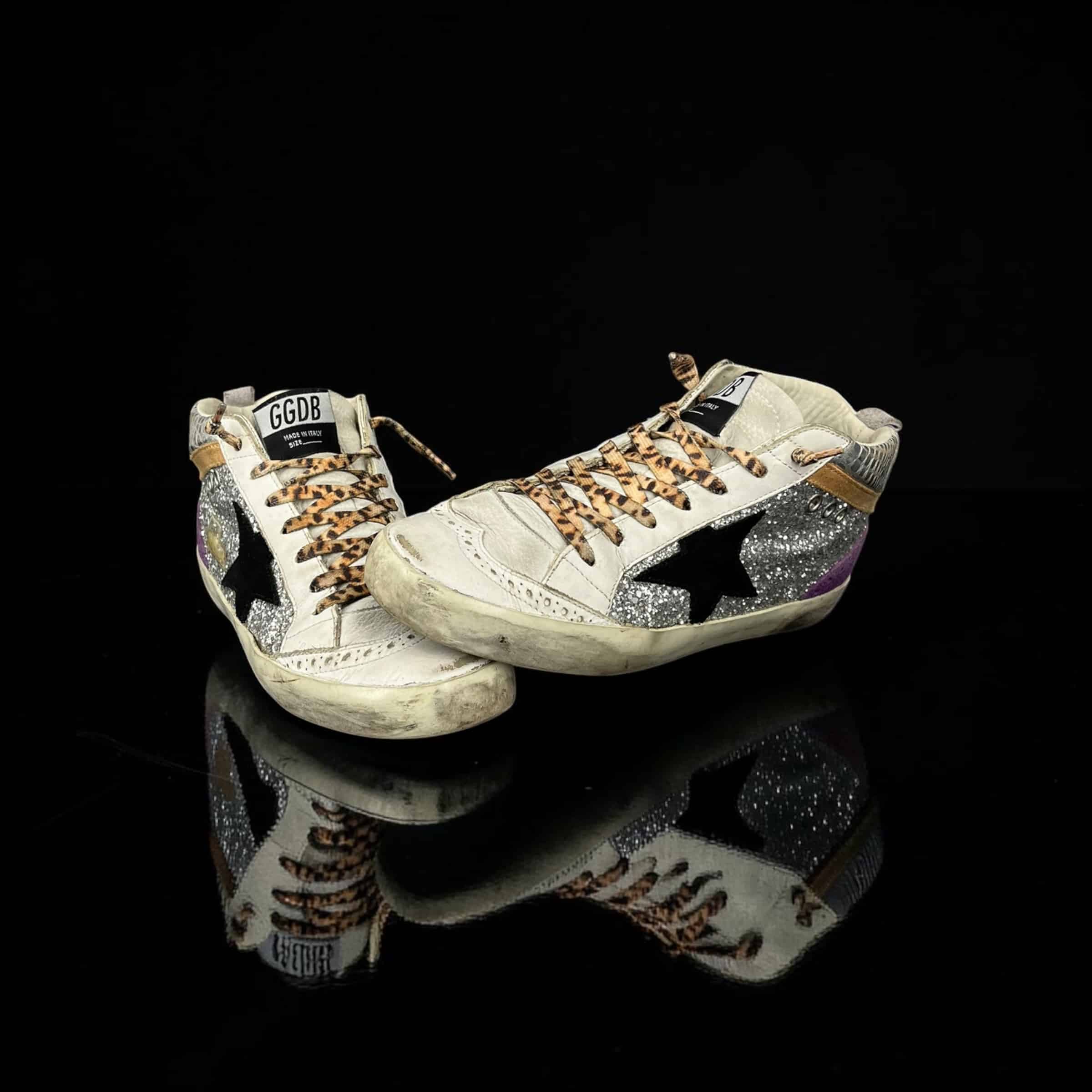 Golden Goose Mid star Argenté/Violet/Marron/Noir 36 – 5