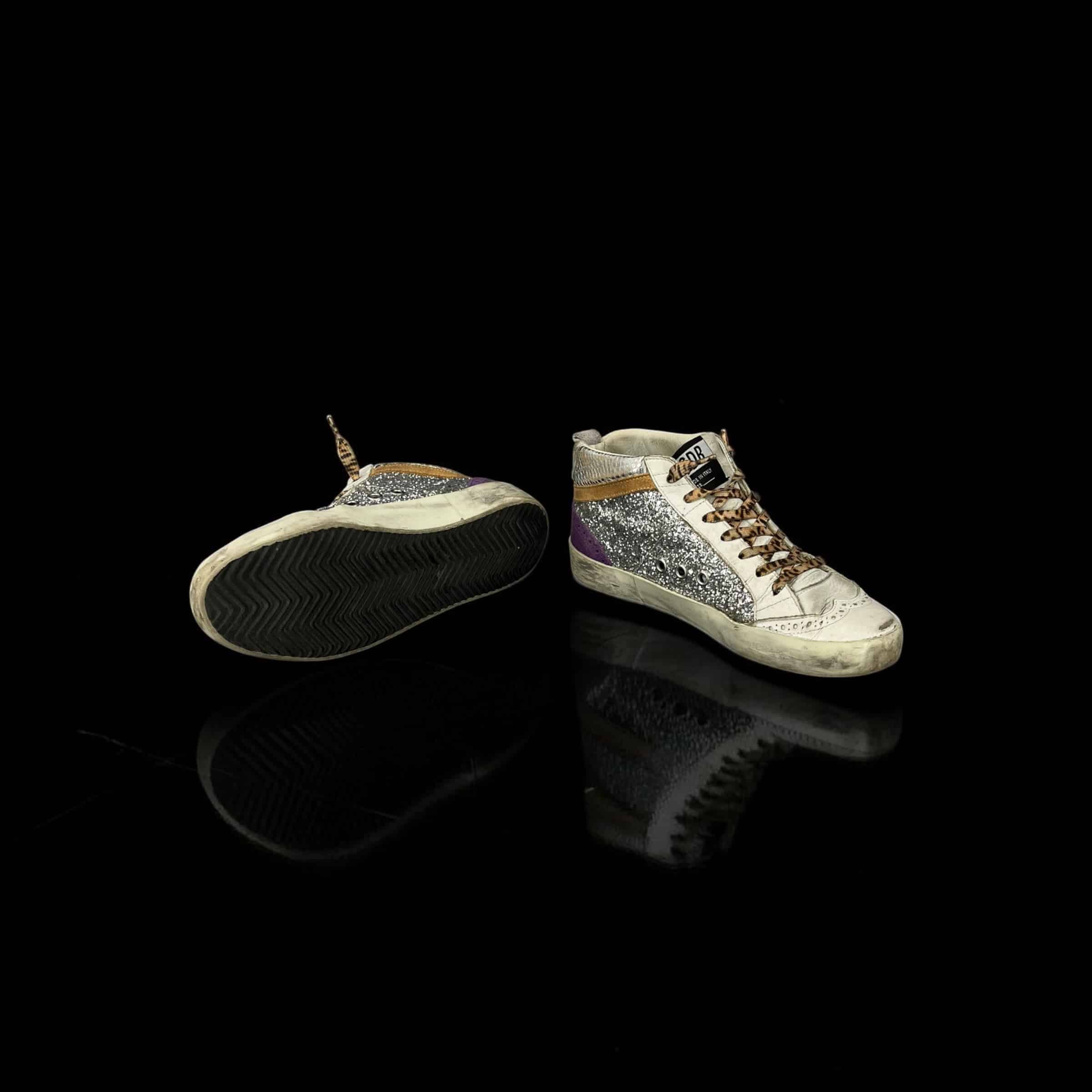Golden Goose Mid star Argenté/Violet/Marron/Noir 36 – 3