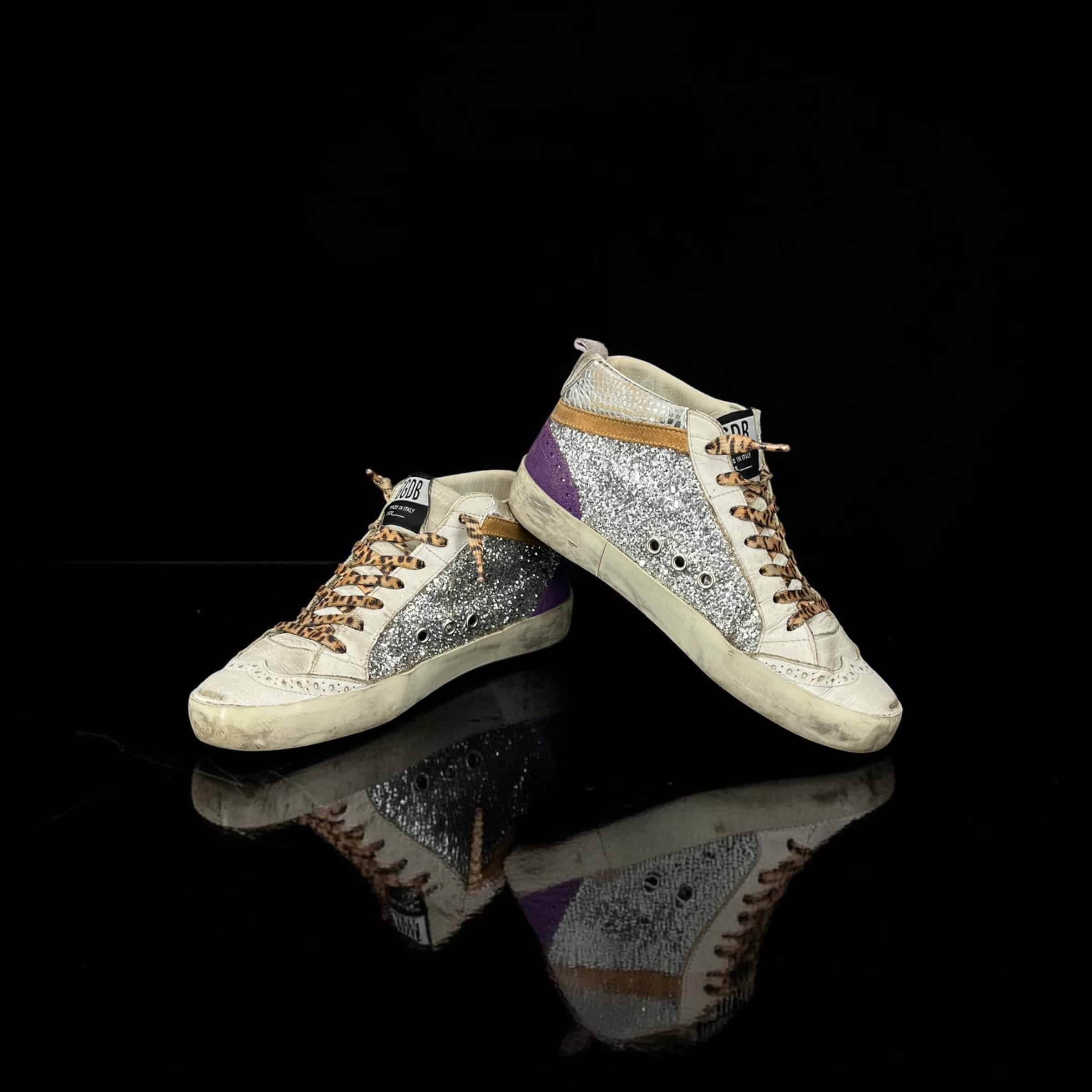 Golden Goose Mid star Argenté/Violet/Marron/Noir 36 – 2
