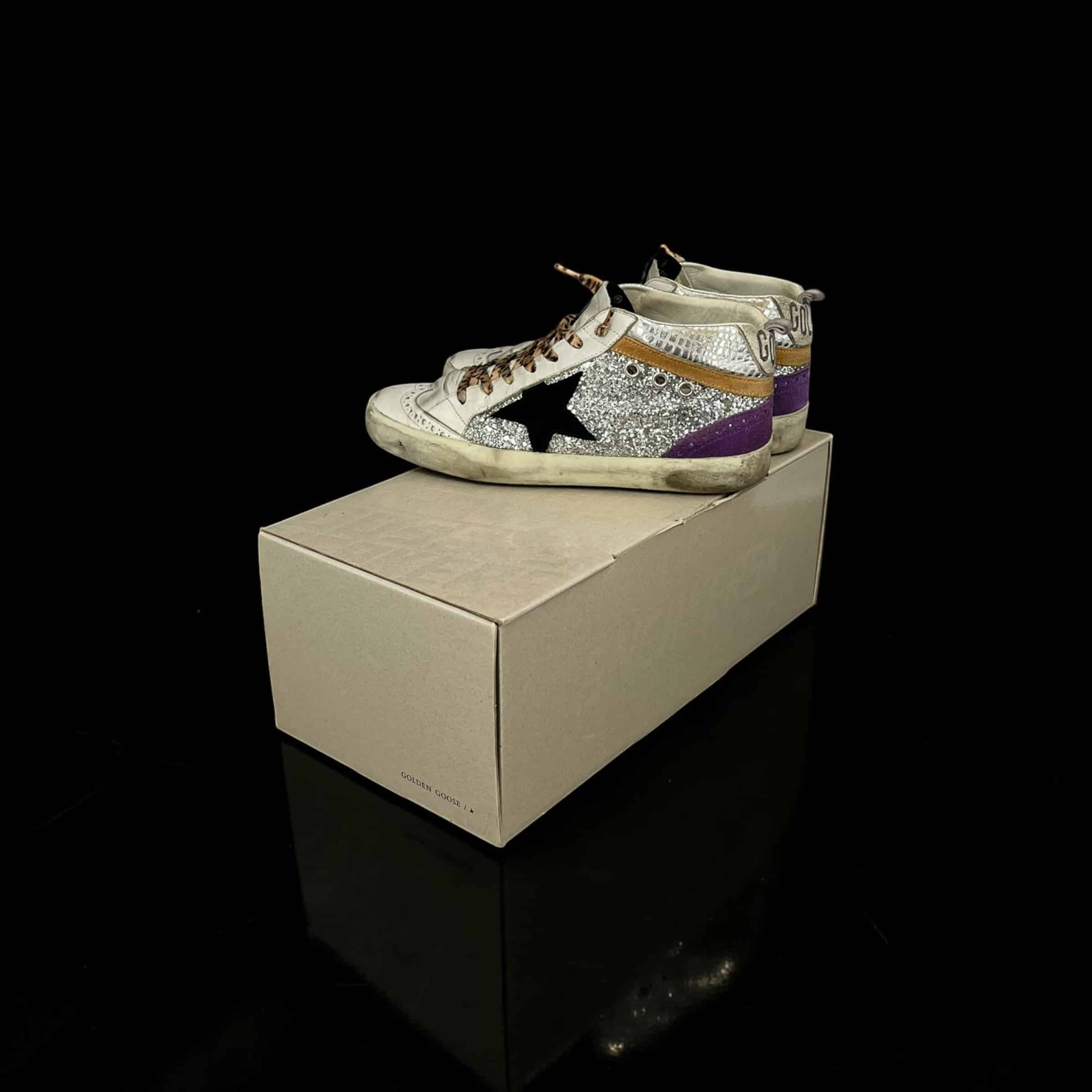 Golden Goose Mid star Argenté/Violet/Marron/Noir 36