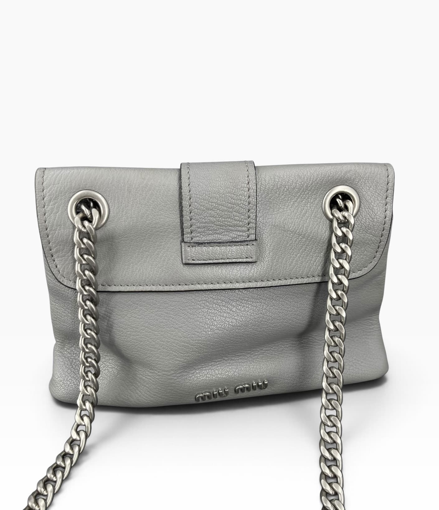 miu miu Sac à main / Gris / Argenté / Small – 3