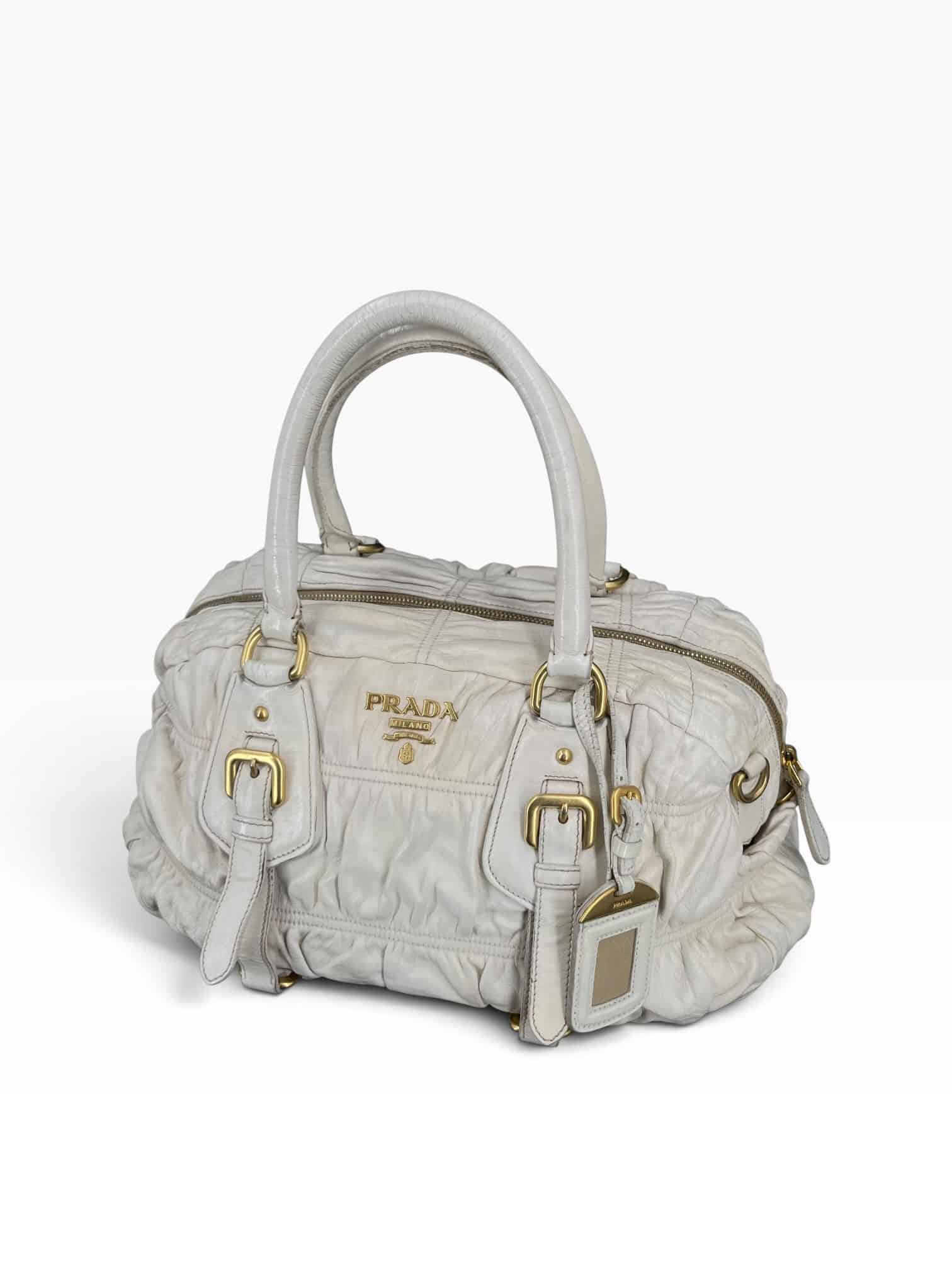 Prada Cabas / Blanc / Doré / Médium