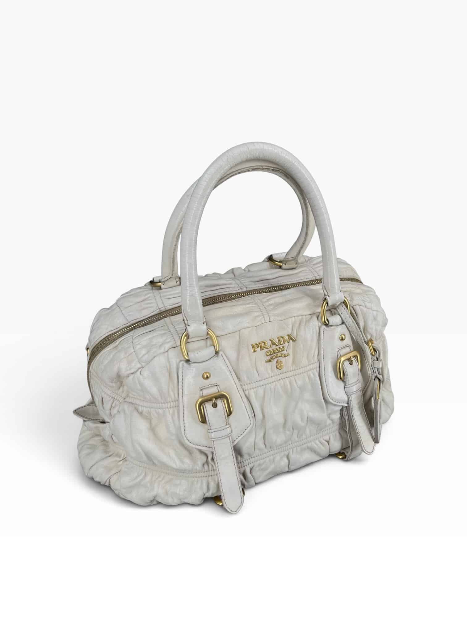 Prada Cabas / Blanc / Doré / Médium – 2