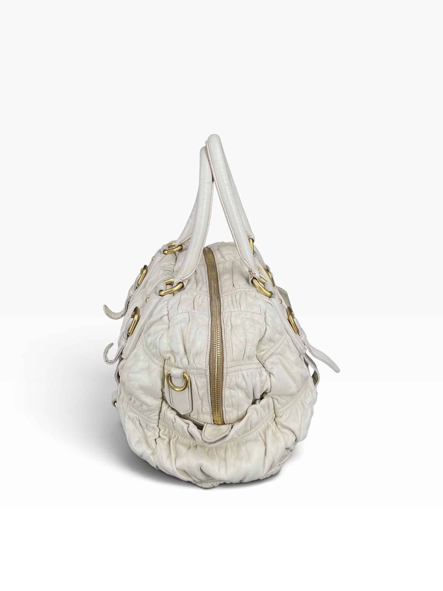 Prada Cabas / Blanc / Doré / Médium – 3