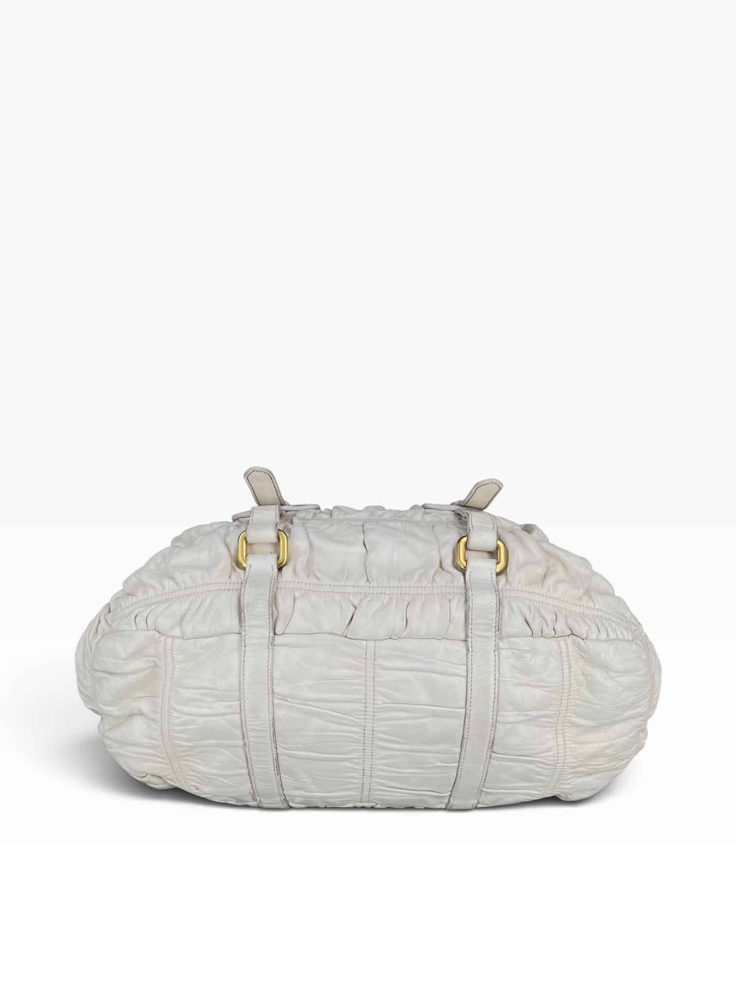 Prada Cabas / Blanc / Doré / Médium – 5