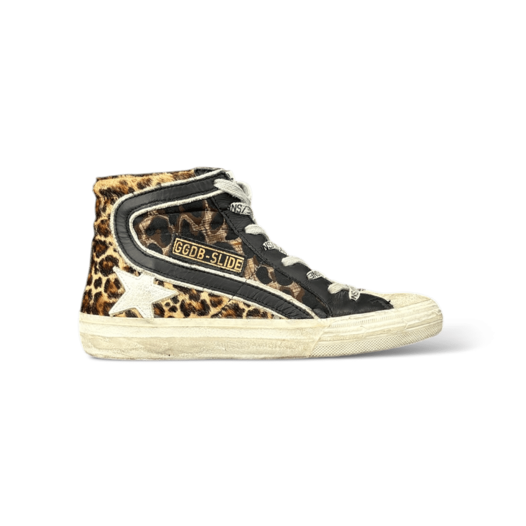 Golden Goose Slide Noir / Léopard 36
