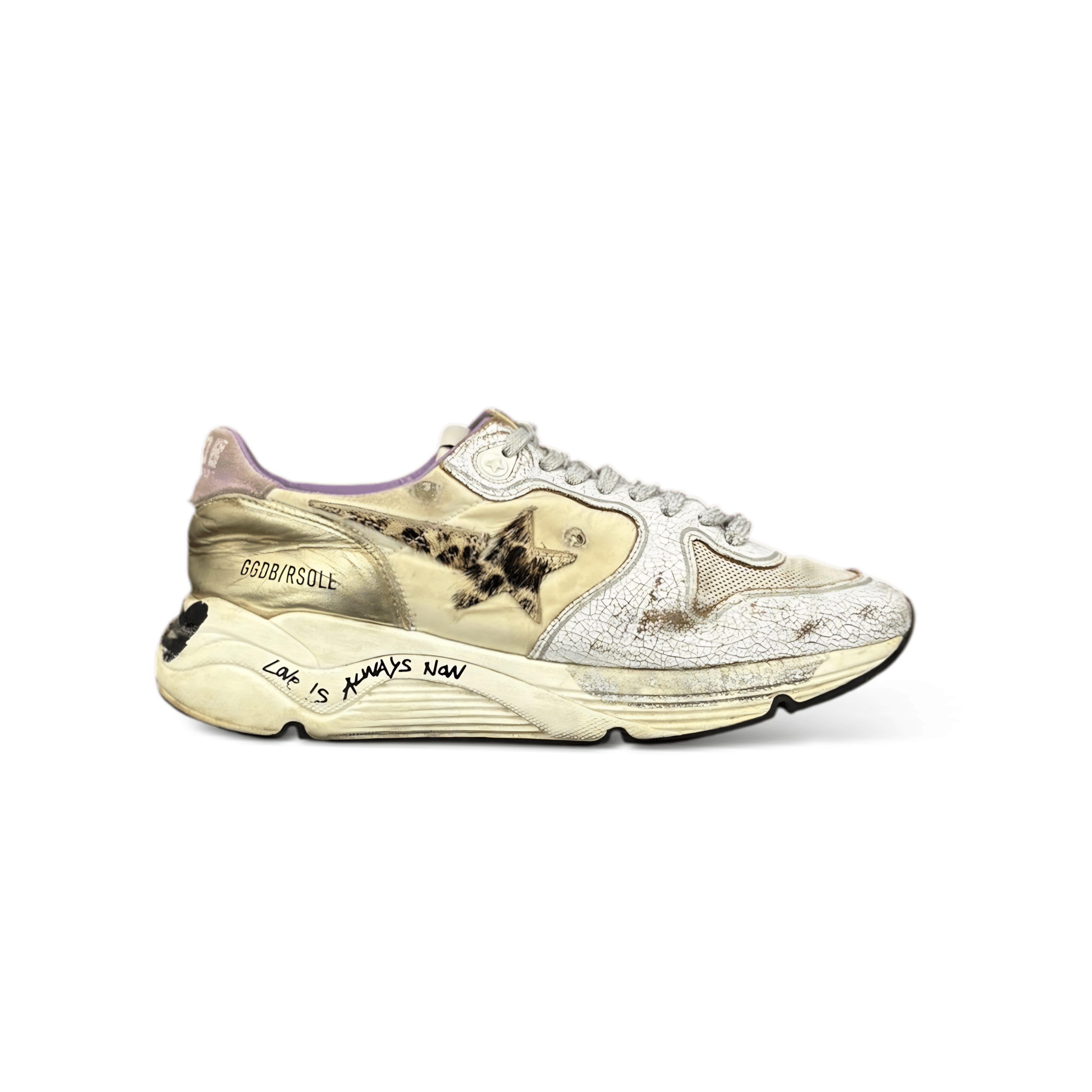 Golden Goose Running Blanc/Léopard/Rose 37
