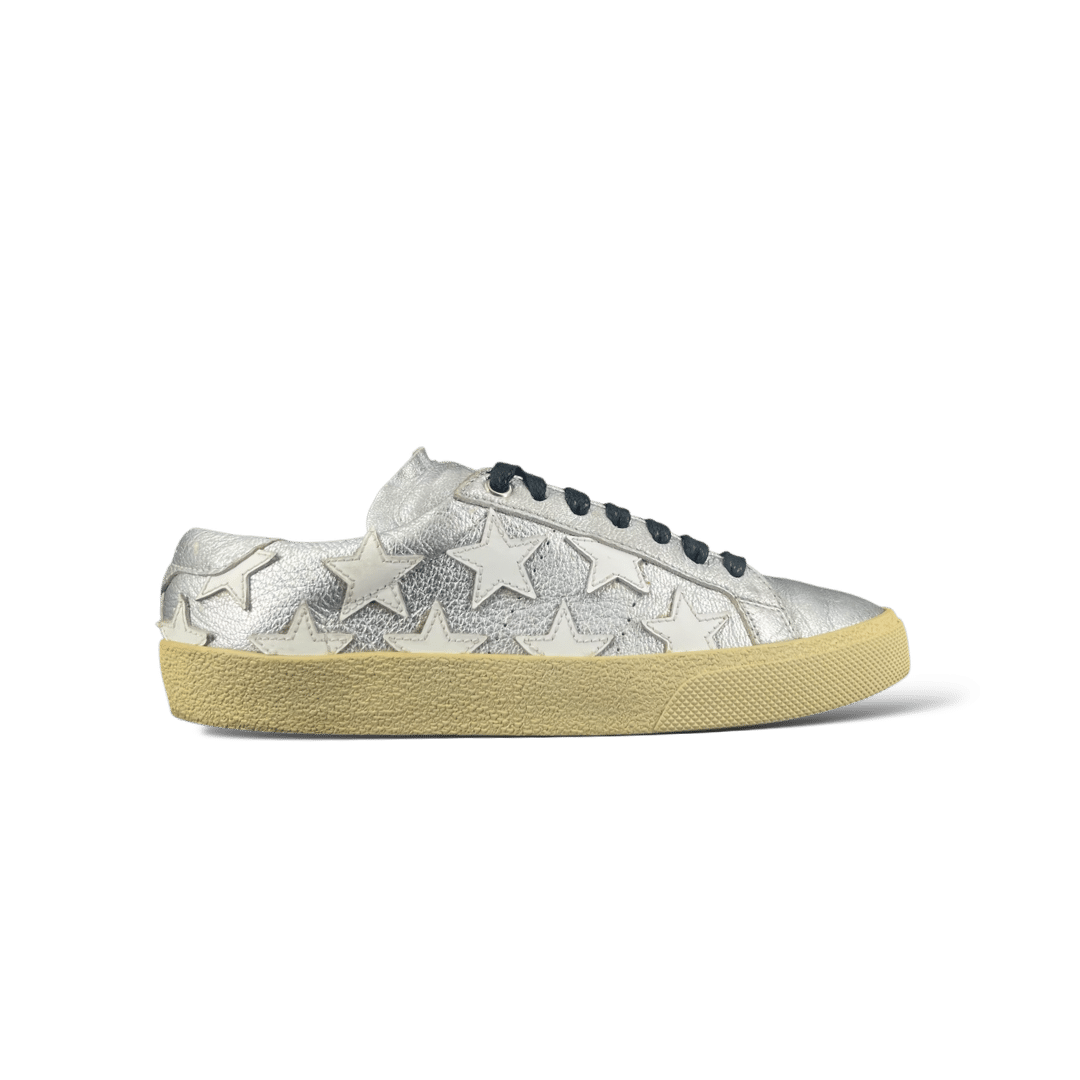 Yves Saint Laurent Court Classic / Argenté / Blanc / 36
