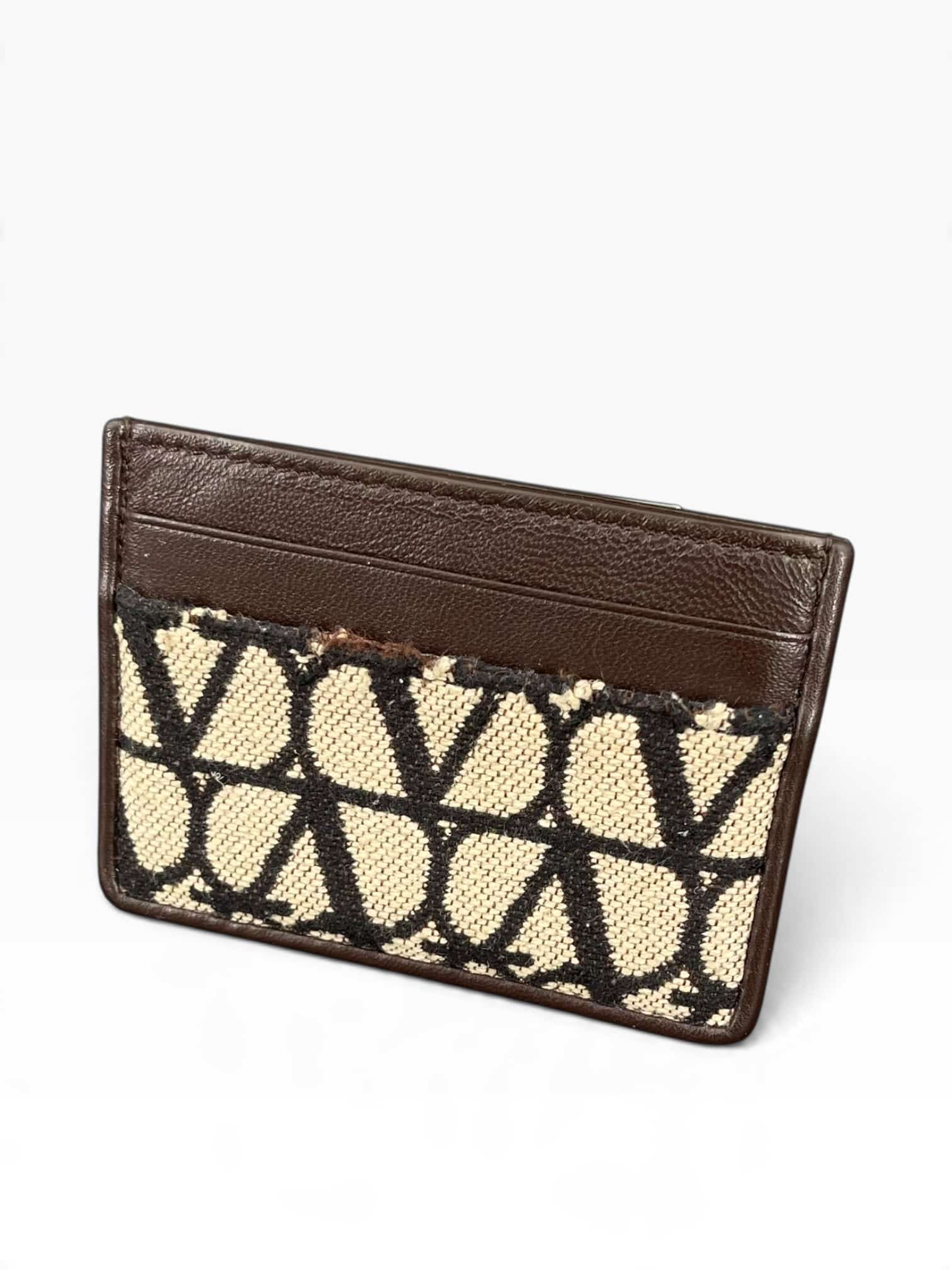 0000004420 Valentino  Porte carte / Marron / Crème / taille unique