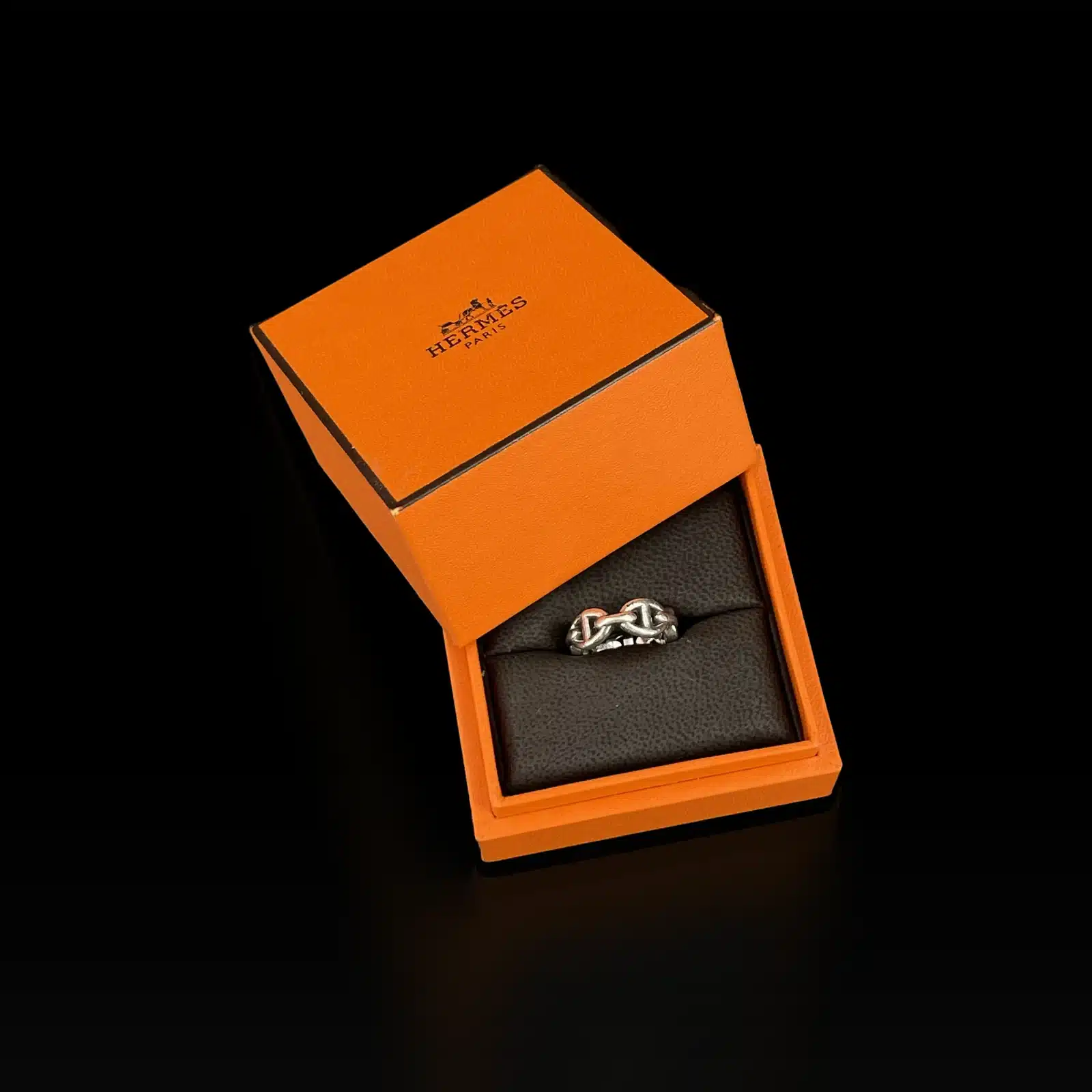 Bague Hermès Chaîne d'ancre en Argent – Taille 48
