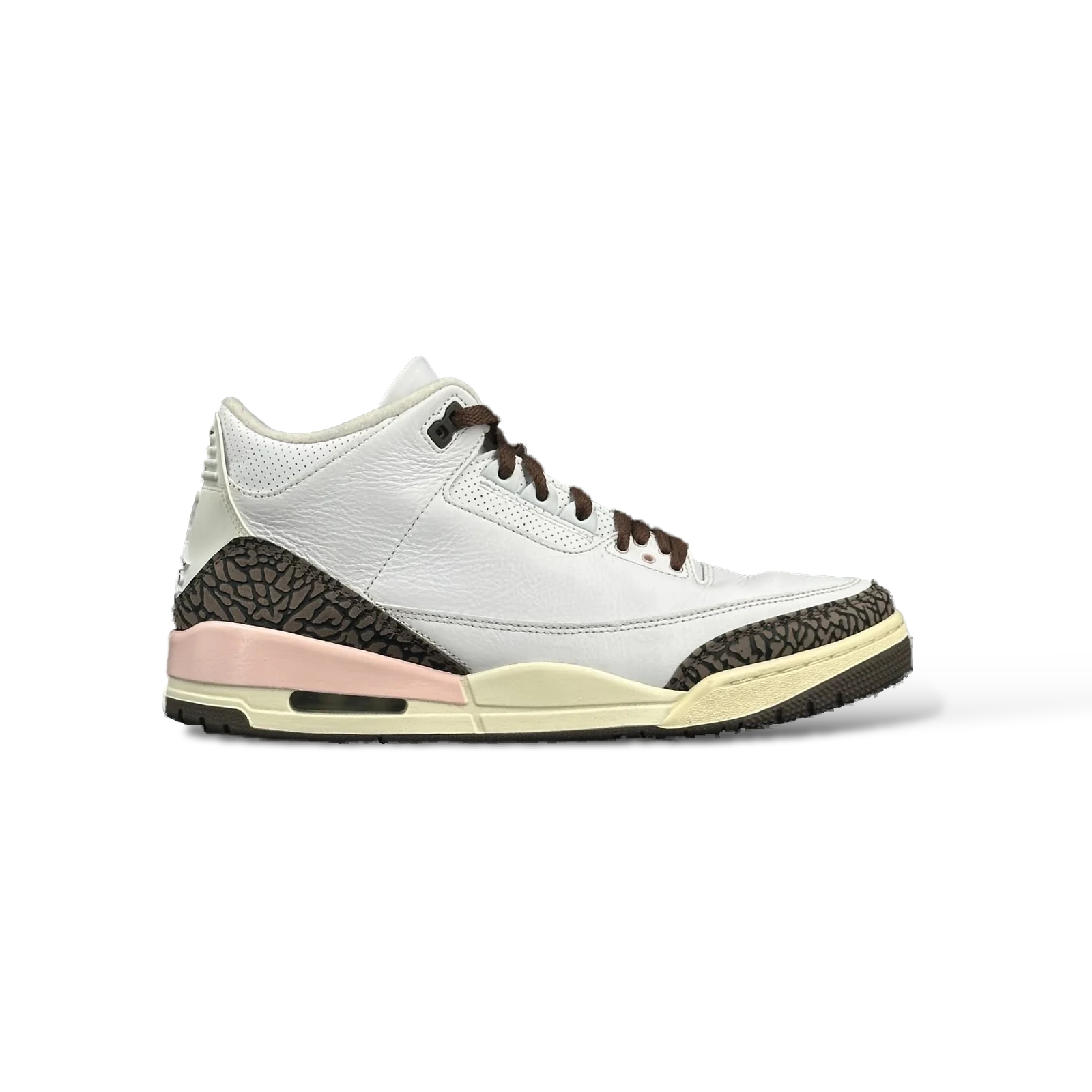 Baskets Air Jordan 3 Retro Neapolitan Dark Mocha Blanc, Rose et Marron – Pointure 44,5
