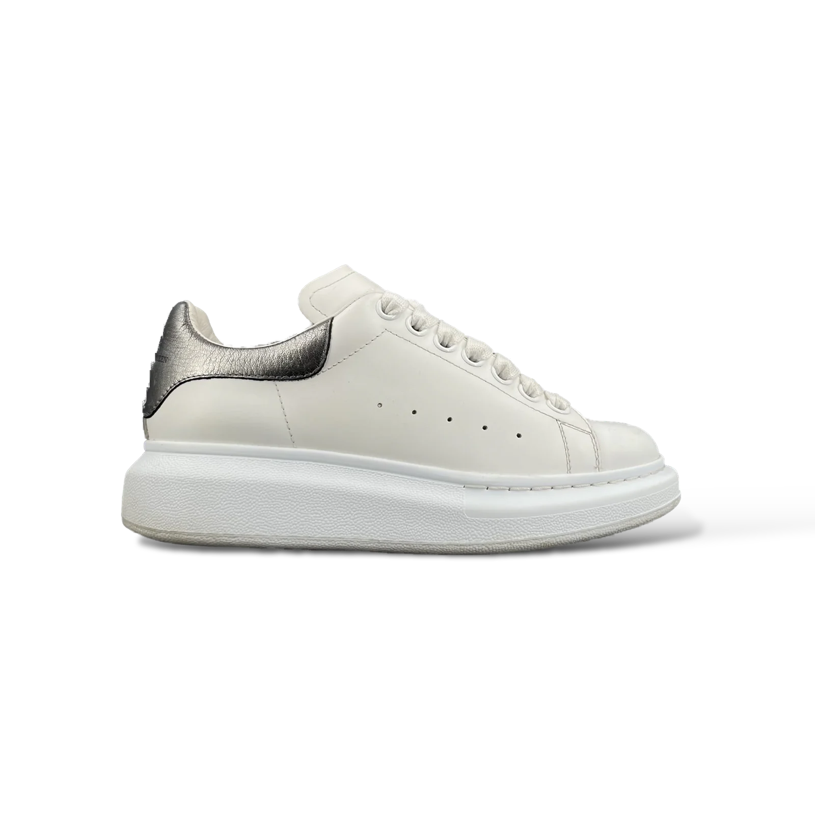 Baskets Alexander McQueen Oversize Blanc et Argent – Taille 36