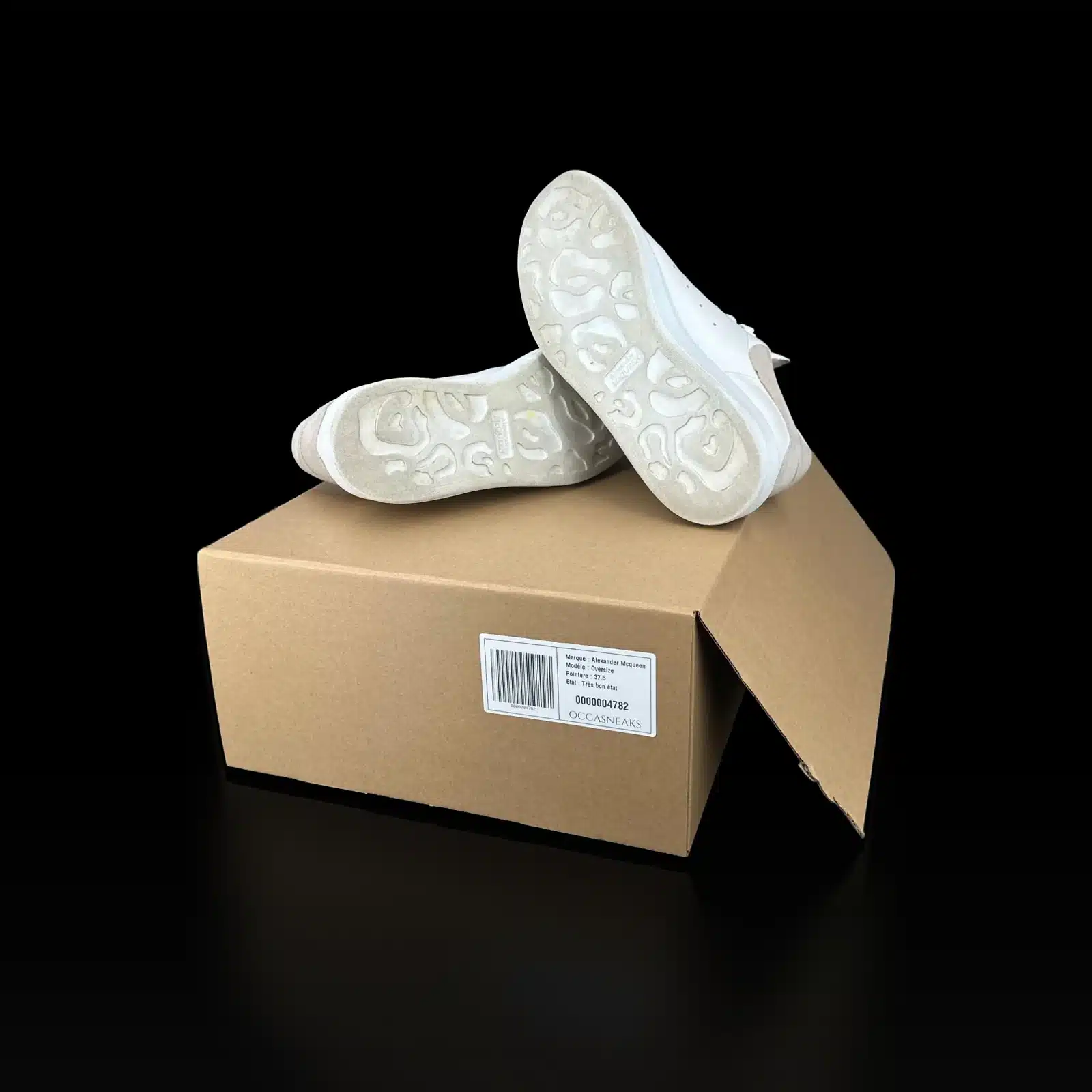 Alexander McQueen Oversize Sneakers White and Beige – Size 37.5 – 6