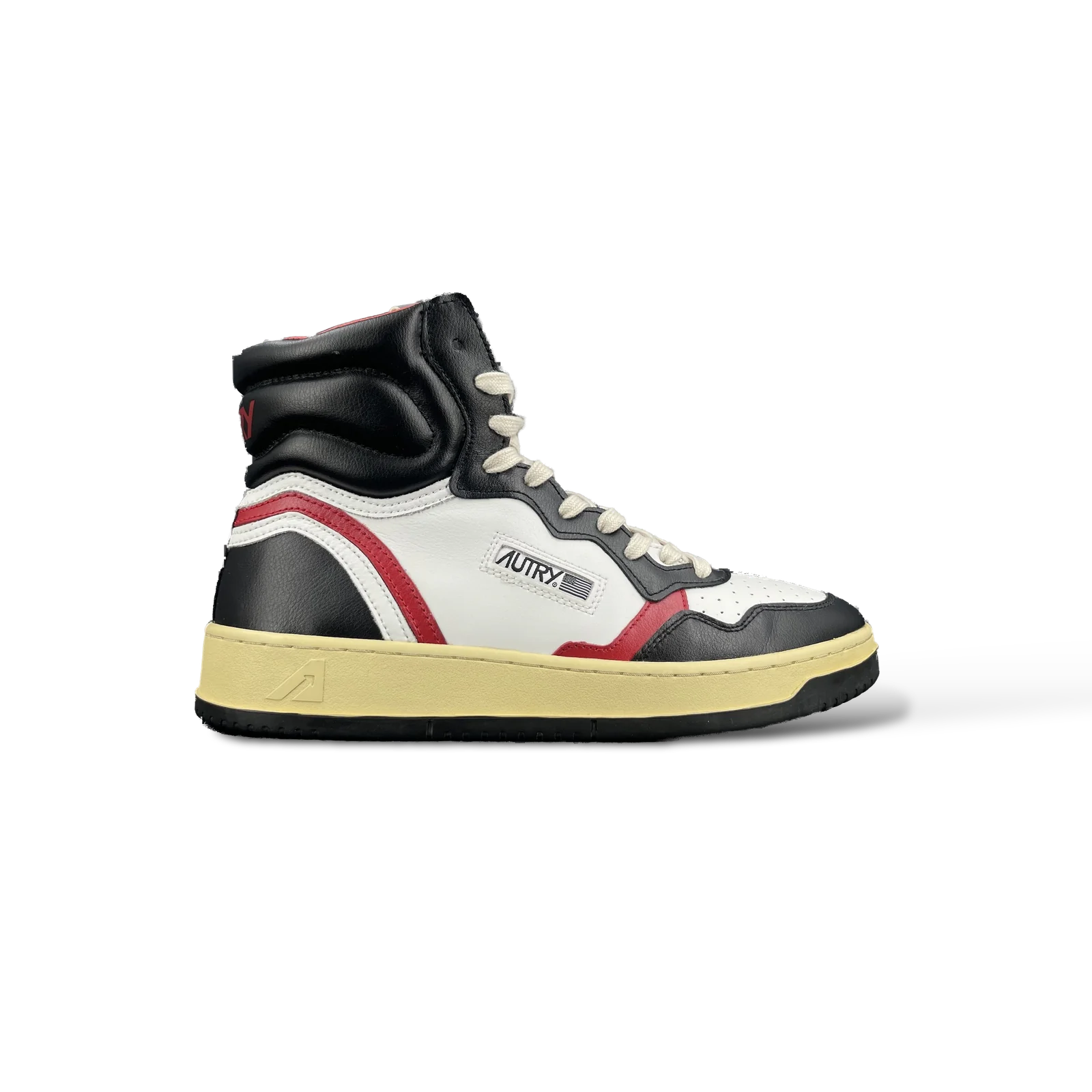 Baskets Autry Medalist Mid Blanc, Noir et Rouge – Taille 44