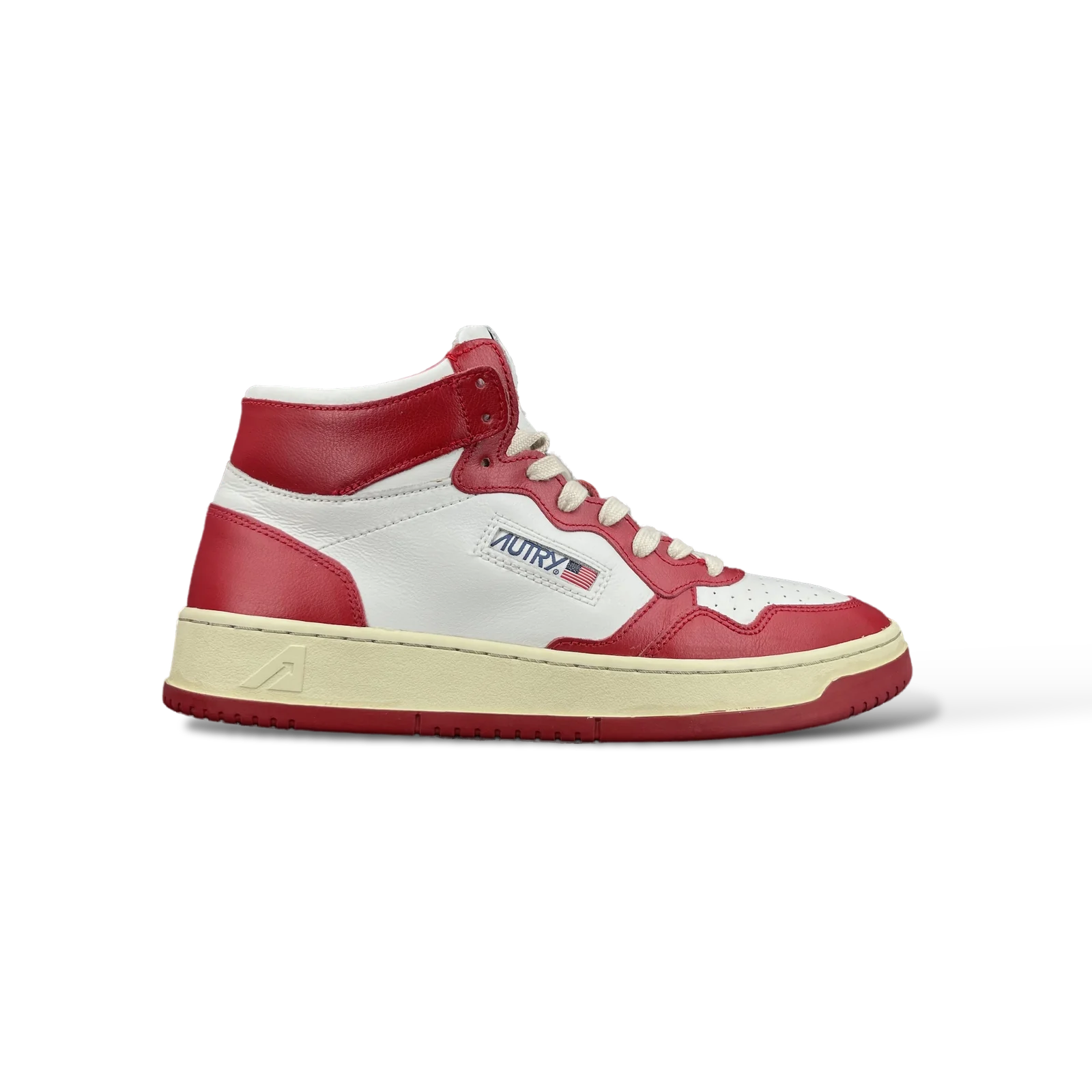 Baskets Autry Medalist Mid Blanc et Rouge – Taille 44
