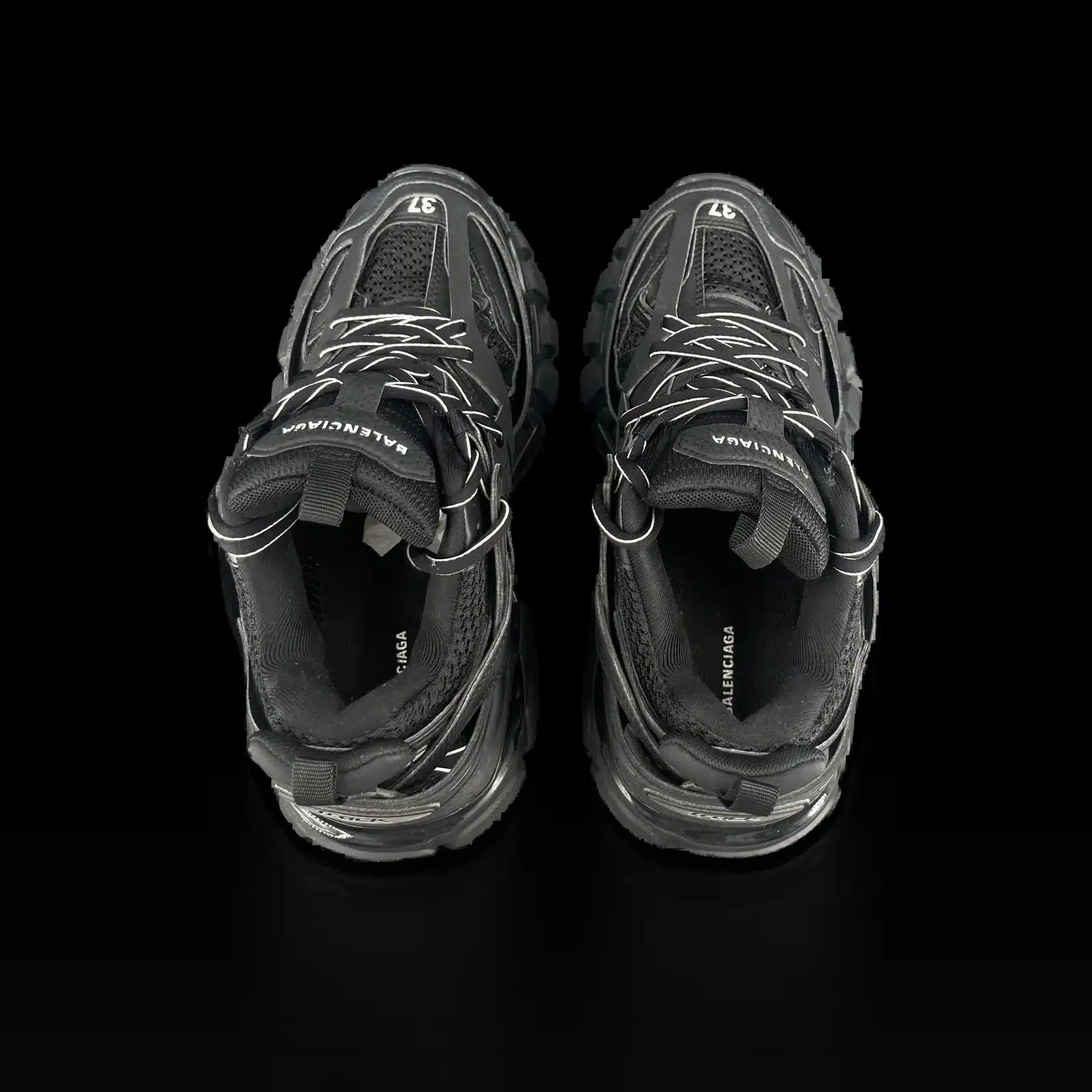 Baskets Balenciaga Track noires vues de dessus, taille 37