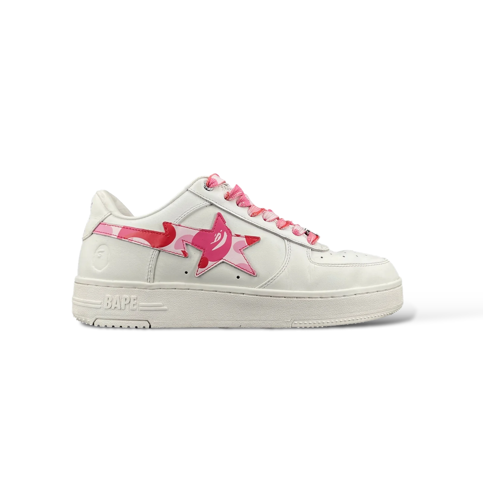 Baskets Bape Bapesta Blanc et Camo Rose – Pointure 42.5