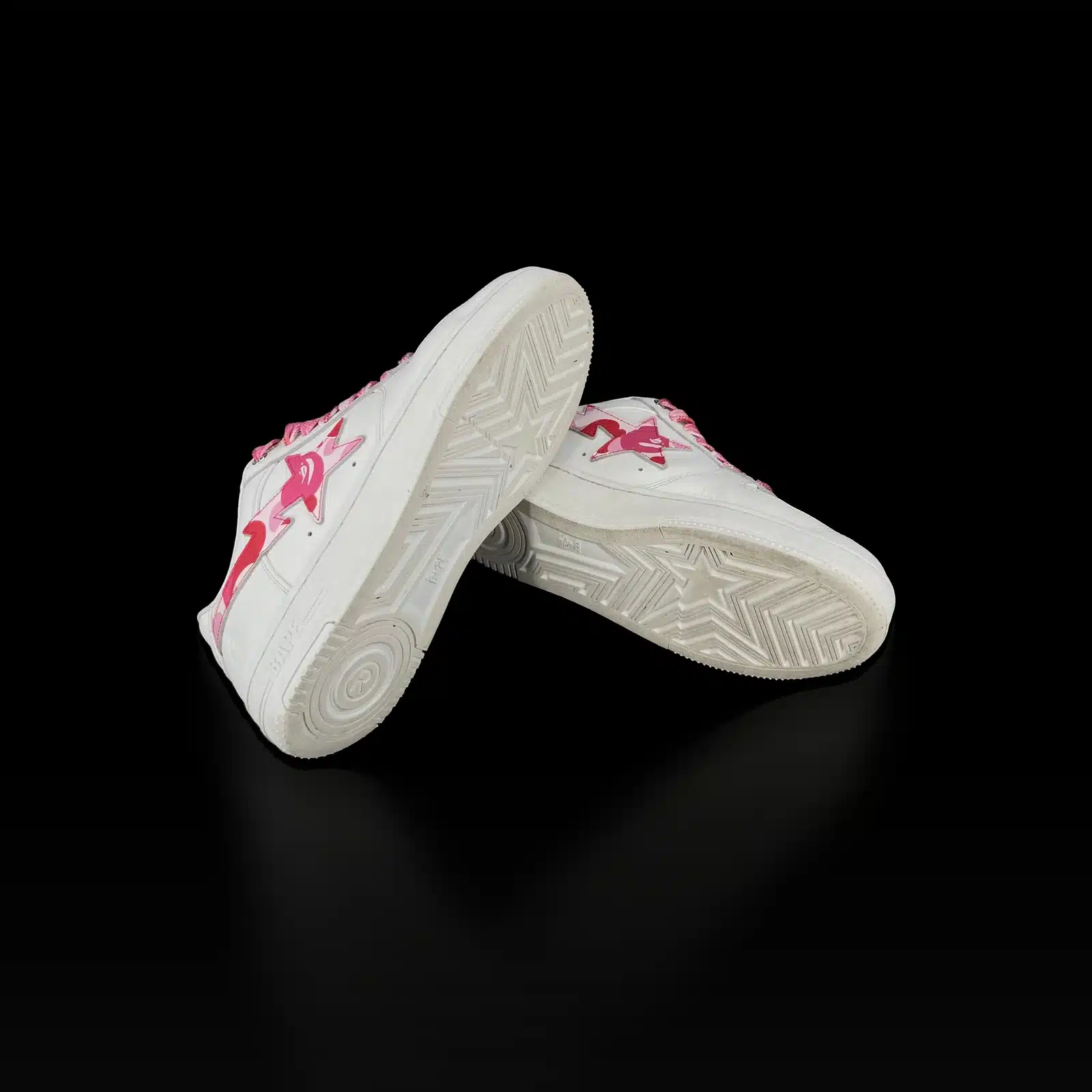 Semelles blanches à motif étoile des baskets Bape Bapesta