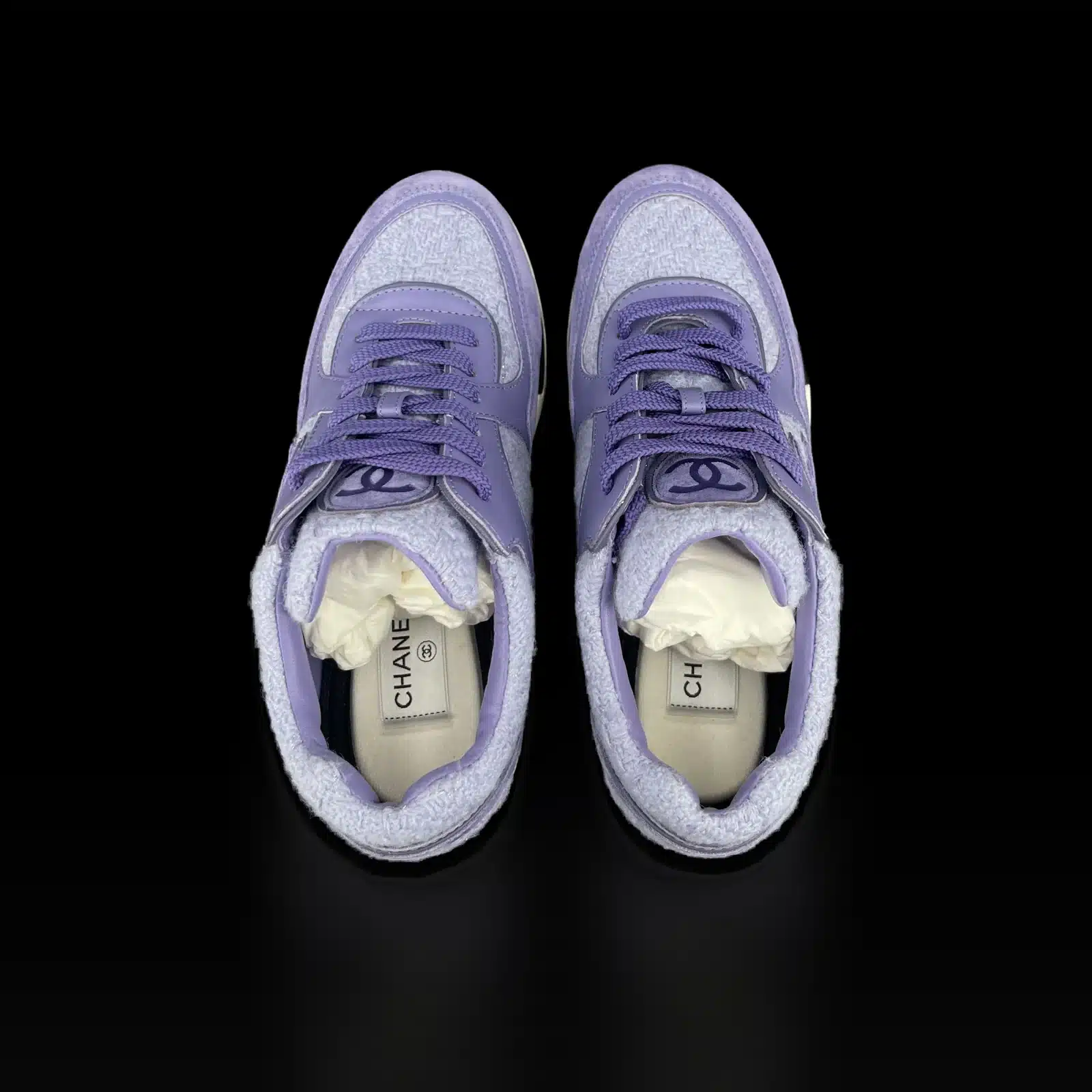 Sneakers Chanel Runner Viola in Tweed, Pelle e Camoscio – Taglia 37.5 – 4