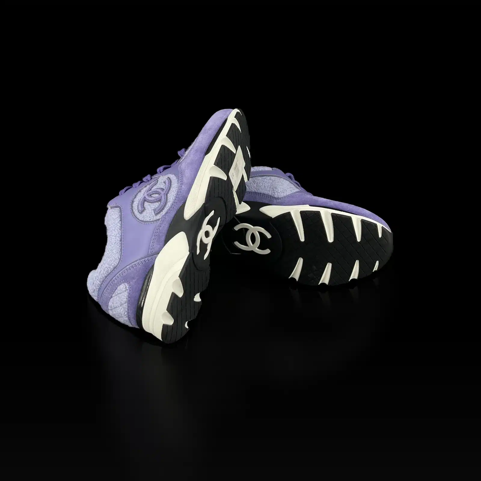 Sneakers Chanel Runner Viola in Tweed, Pelle e Camoscio – Taglia 37.5 – 5