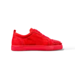 Baskets Christian Louboutin Louis Junior Spikes Daim Rouge – Taille 40