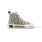 Baskets Dior B23 High-Top Oblique Bouclette Frangée Gris et Beige – Pointure 38