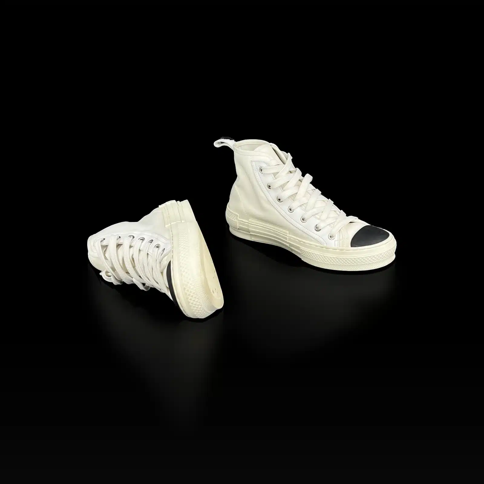 Paire de baskets Dior B23 blanches, semelle et profil