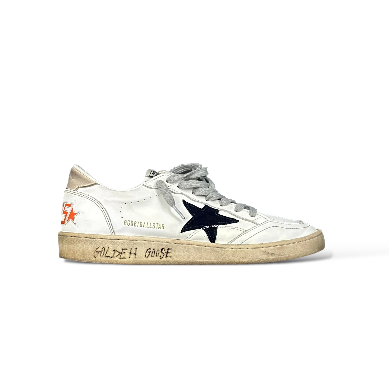 Baskets Golden Goose Ball Star Blanc et Étoile Bleu Marine – Taille 43