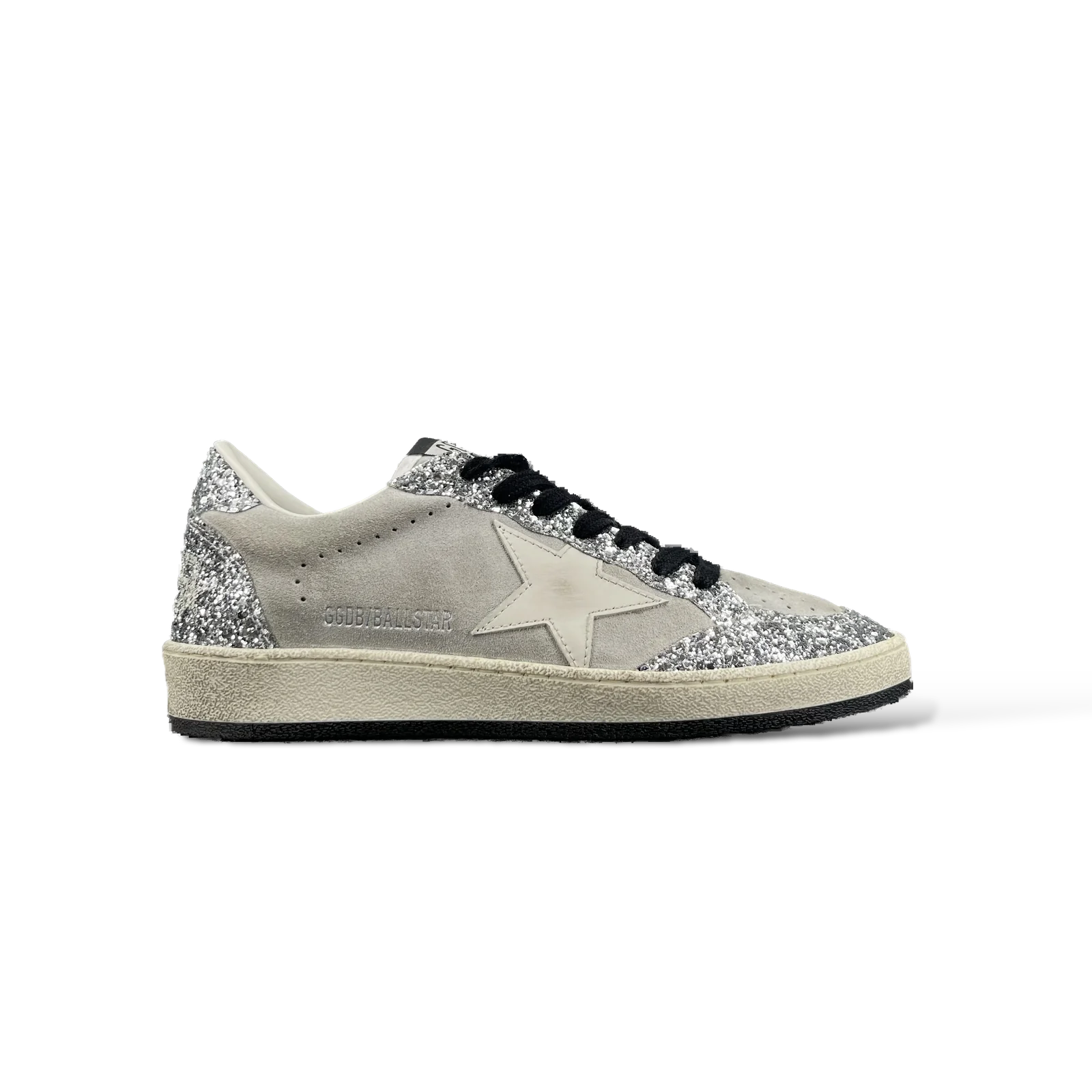 Baskets Golden Goose Ball Star Gris et Argent Pailletées – Taille 37