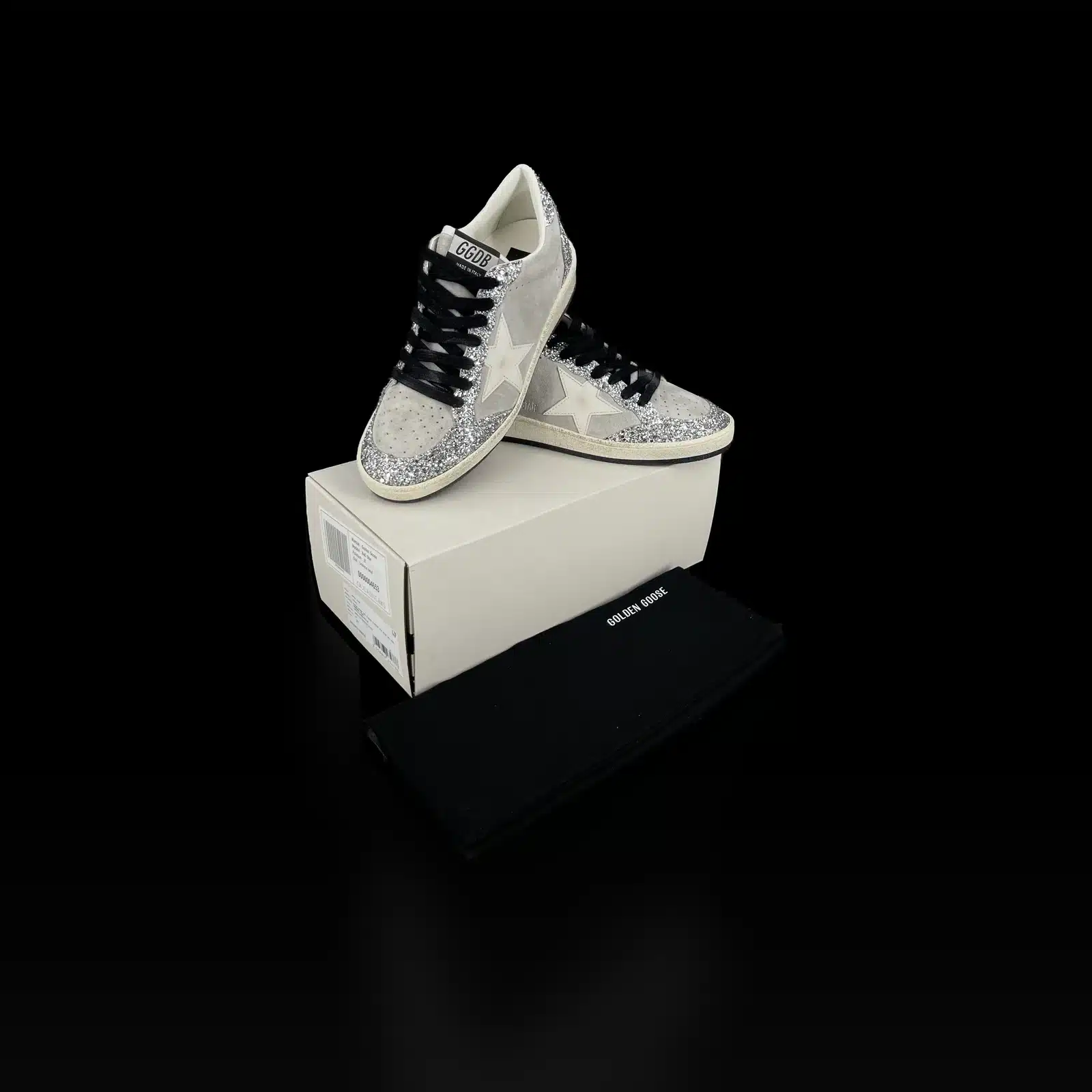 Semelles noires des baskets Golden Goose Ball Star