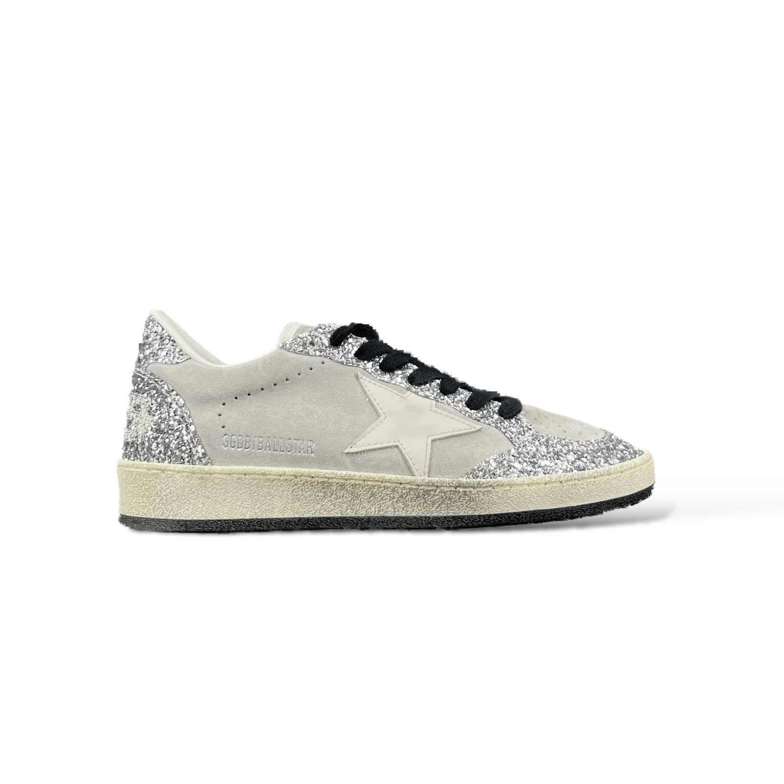 Baskets Golden Goose Ball Star Gris et Paillettes Argent – Taille 37