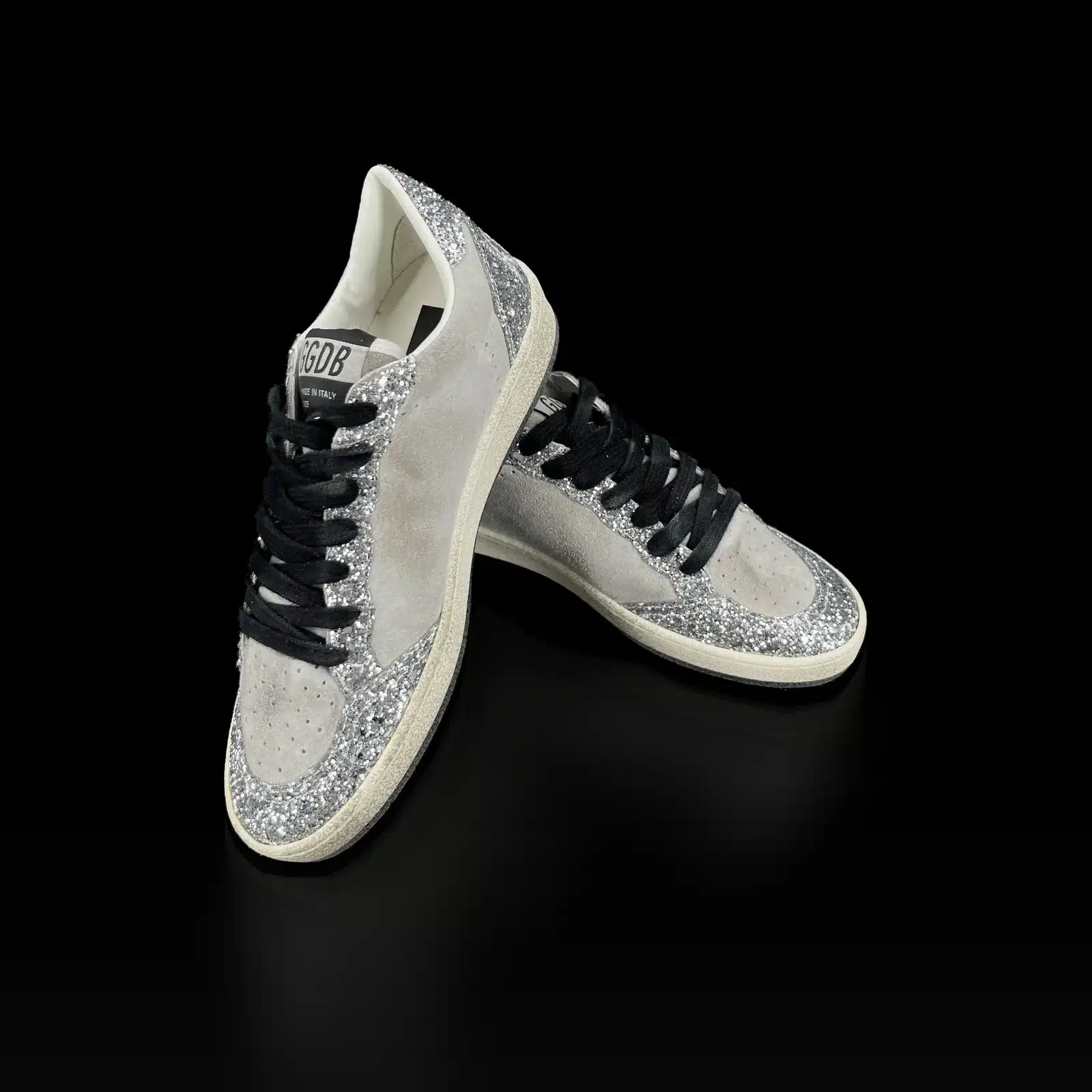 Paire de baskets Golden Goose Ball Star avec lacets noirs et languette GGDB