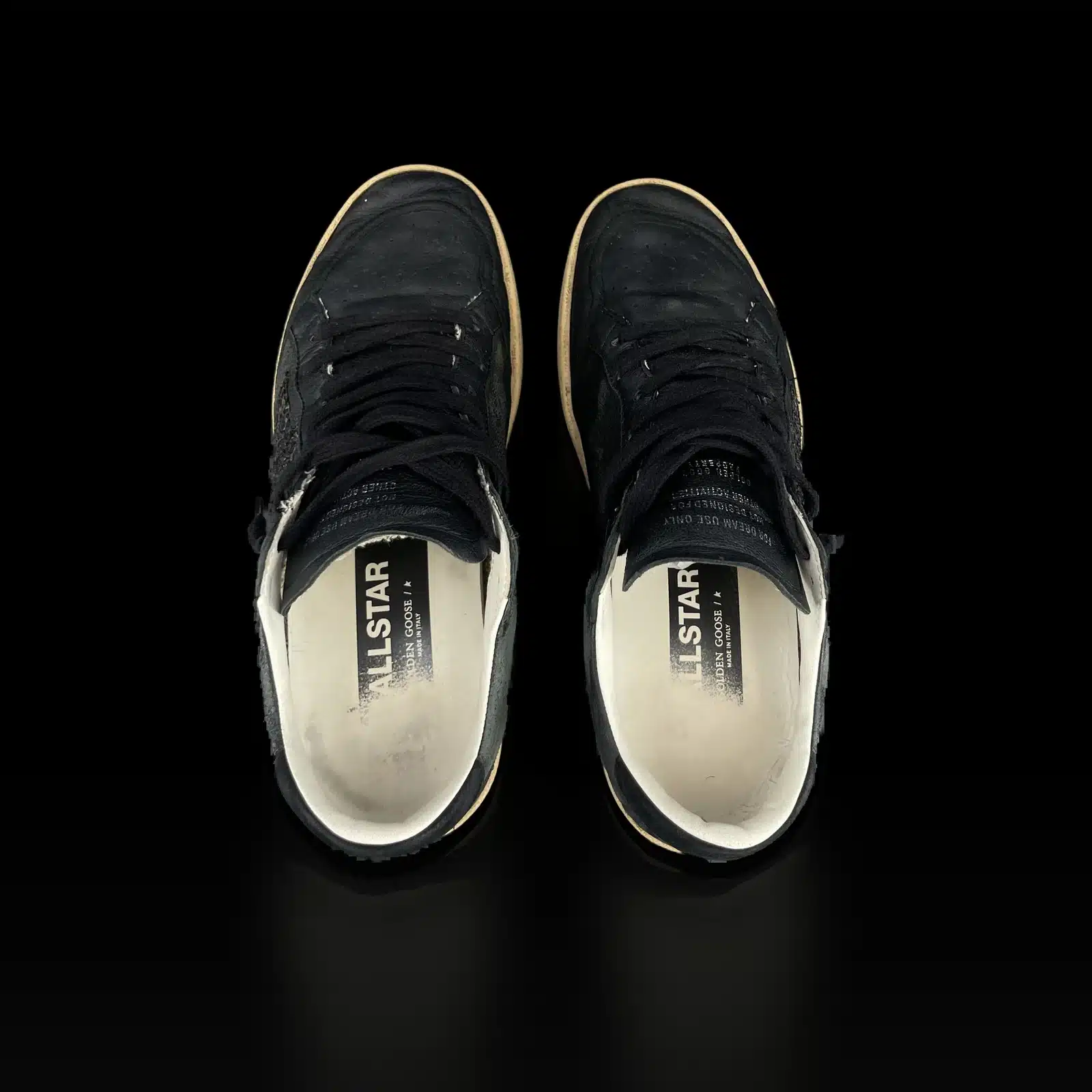 Baskets Golden Goose Ball Star vues de dessus, semelles intérieures Ballstar