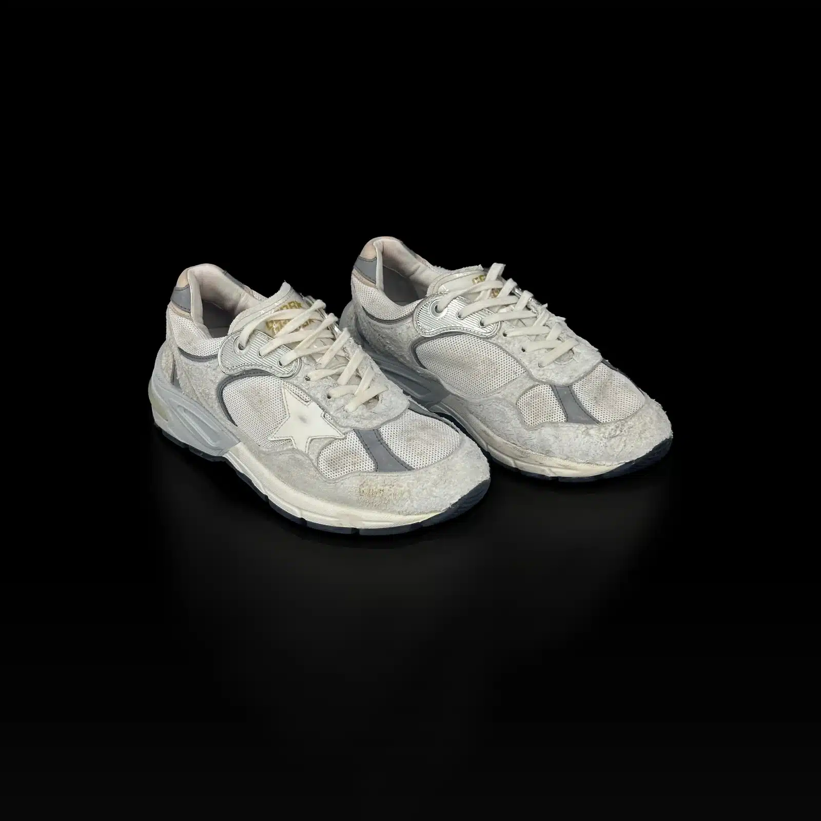 Golden Goose Dad Star Sneakers White and Silver – Size 37