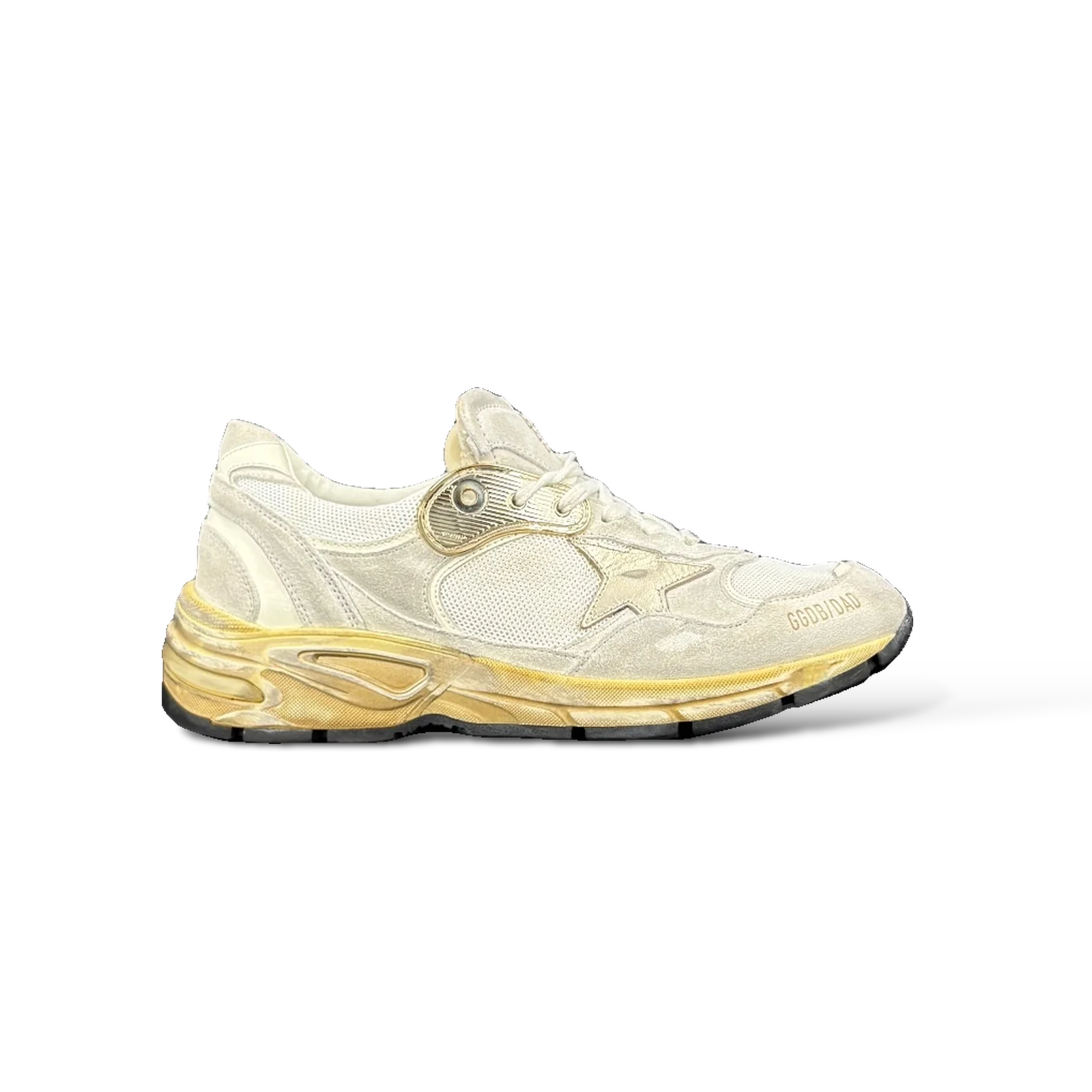 Baskets Golden Goose Dad-Star Blanc et Or – Taille 39