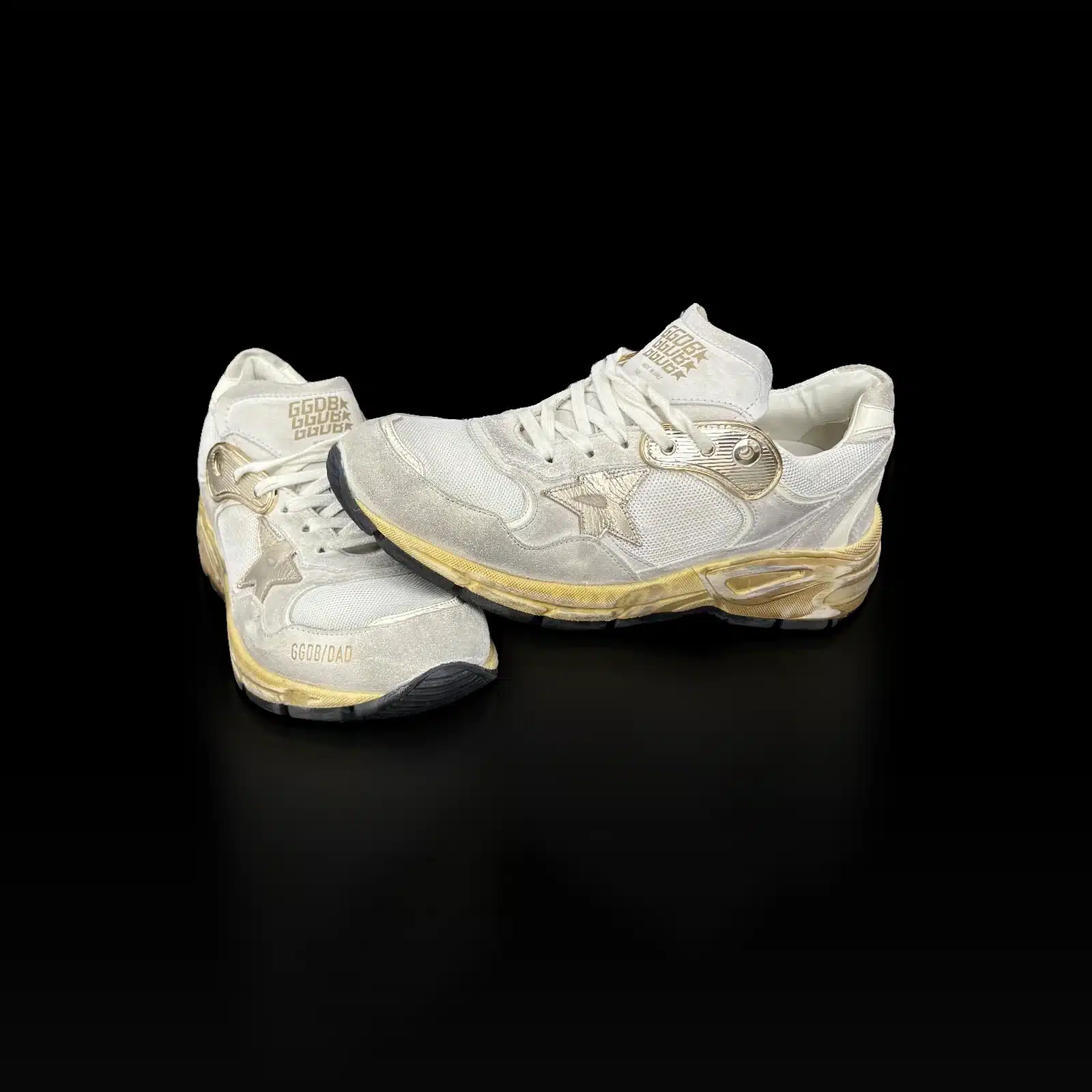Paire de baskets Golden Goose Dad-Star avec star dorée et inscription GGDB/DAD