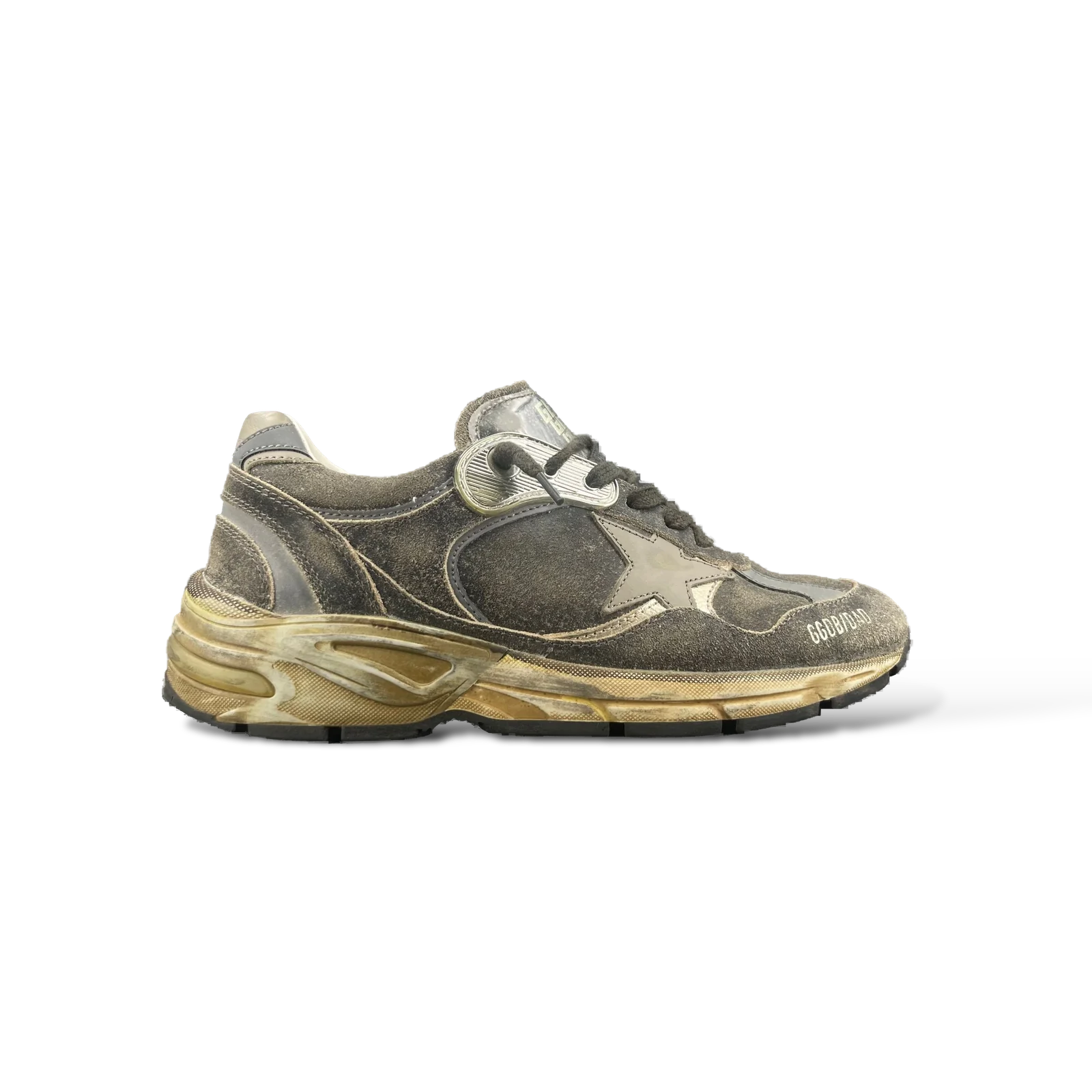 Baskets Golden Goose Dad-Star Daim Gris et Argent – Taille 37