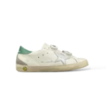 Sneakers Golden Goose Old School Bianco, Stella Argento e Verde – Taglia 35