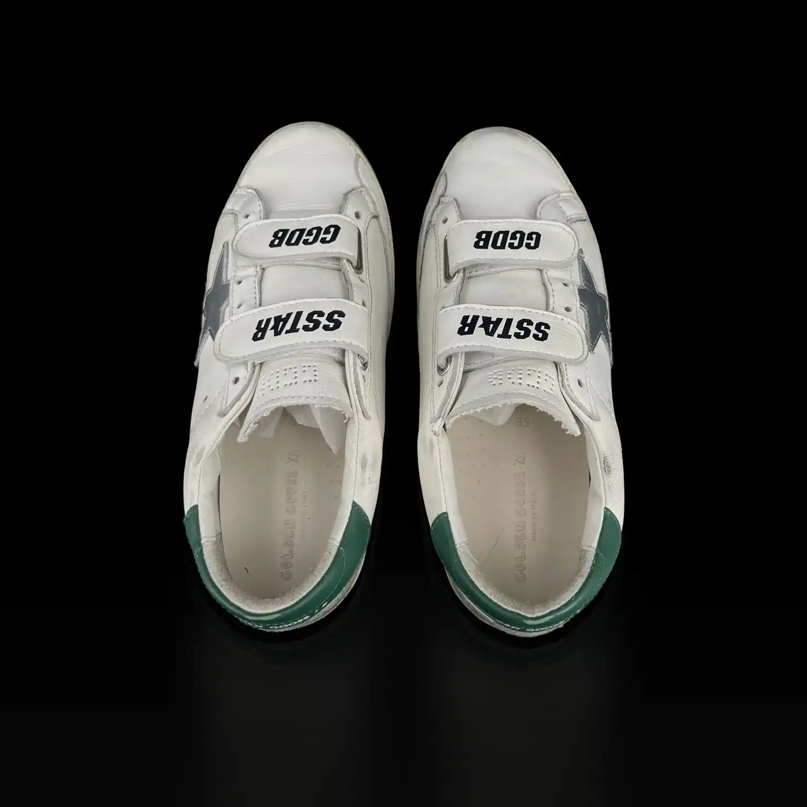 Baskets Golden Goose Old School vues de dessus, semelle intérieure Golden Goose pointure 35