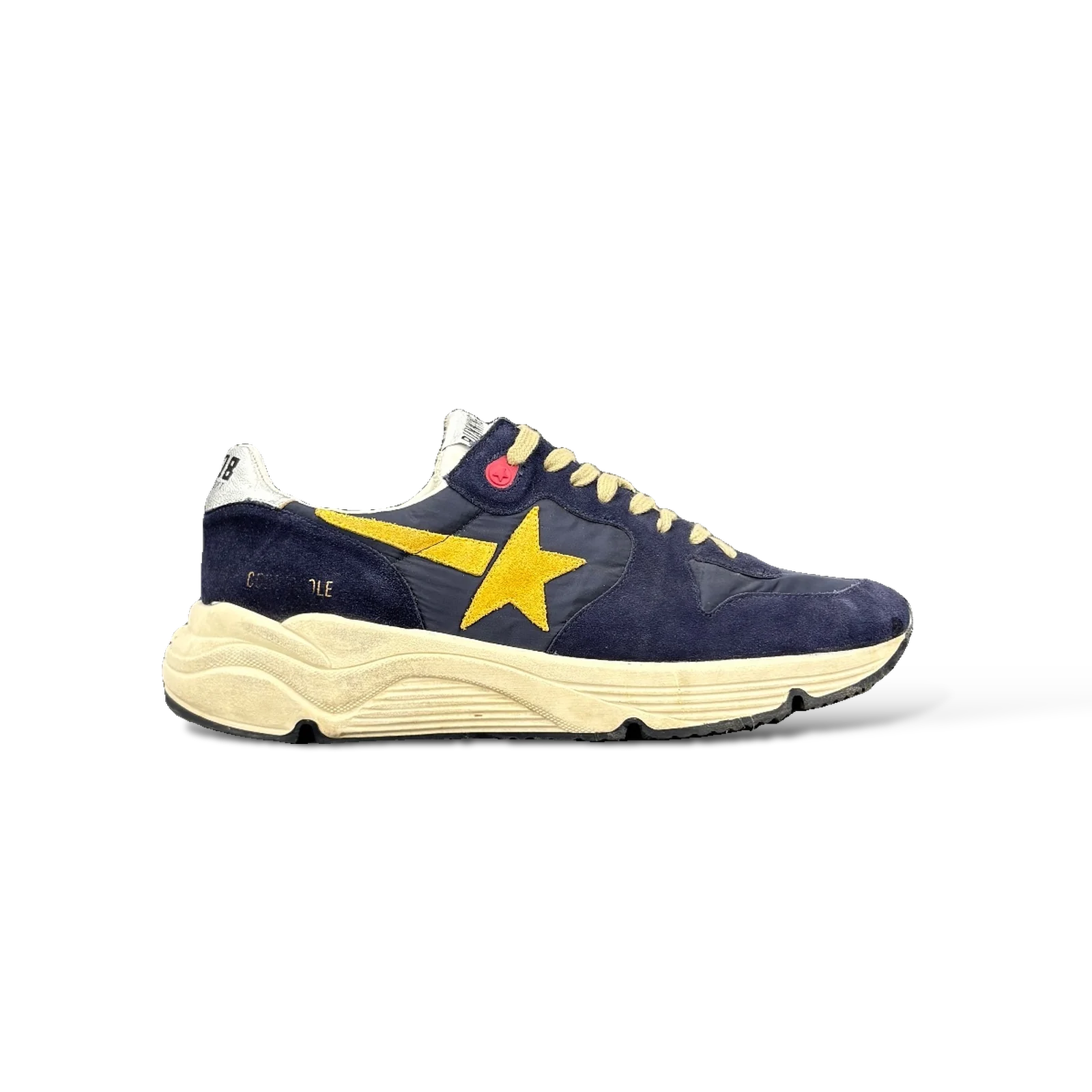 Baskets Golden Goose Running Sole Bleu Marine et Étoile Jaune – Taille 44