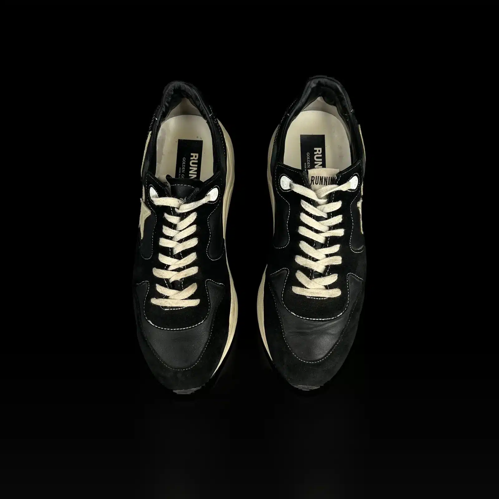 Golden Goose Running Sole Sneakers Black and White – Size 43 – 6