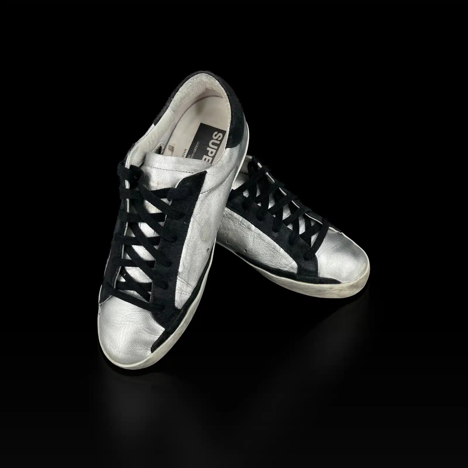 Sneakers Golden Goose Super-Star Argento e Nero – Taglia 38 – 3