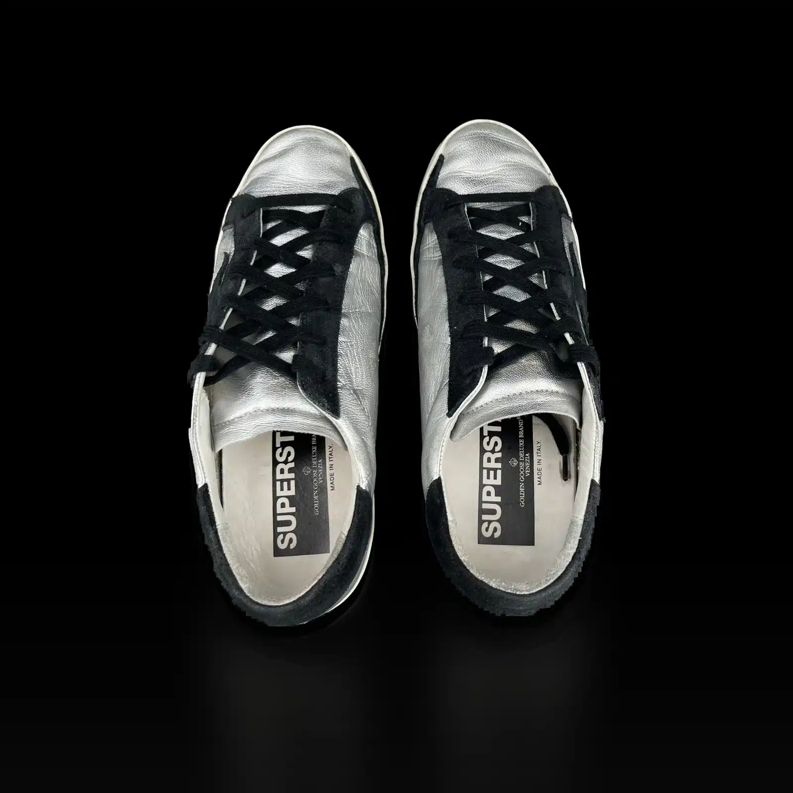 Sneakers Golden Goose Super-Star Argento e Nero – Taglia 38 – 4