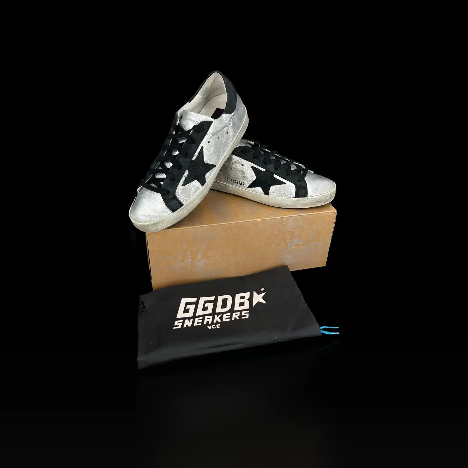 Sneakers Golden Goose Super-Star Argento e Nero – Taglia 38 – 6