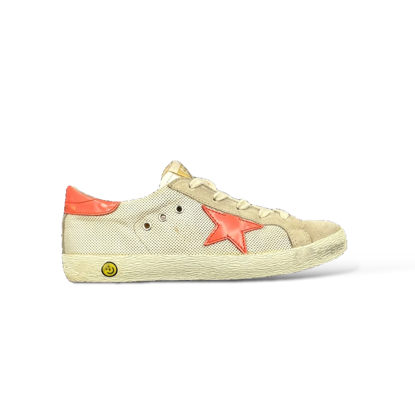 Baskets Golden Goose Super Star Beige et Étoile Corail – Pointure 35
