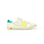 Sneakers Golden Goose Super Star Bianco, Giallo Fluo e Ottanio – Taglia 35