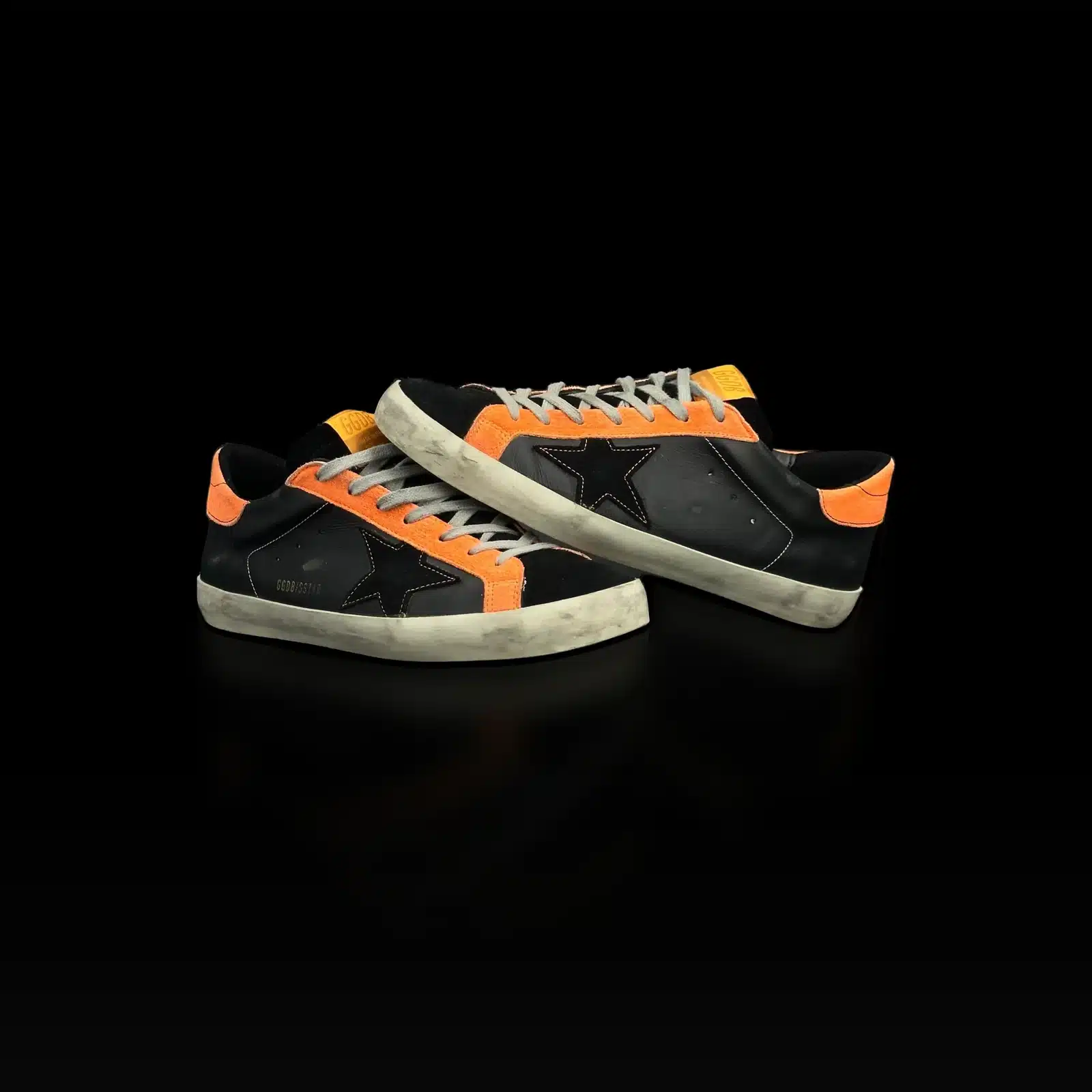 Golden Goose Super Star Sneakers Black and Neon Orange – Size 43 – 3