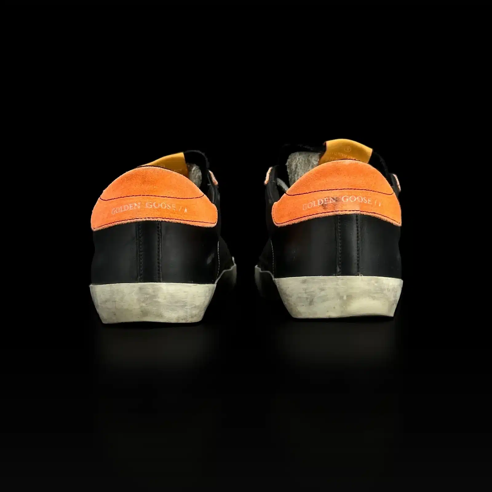 Golden Goose Super Star Sneakers Black and Neon Orange – Size 43 – 4